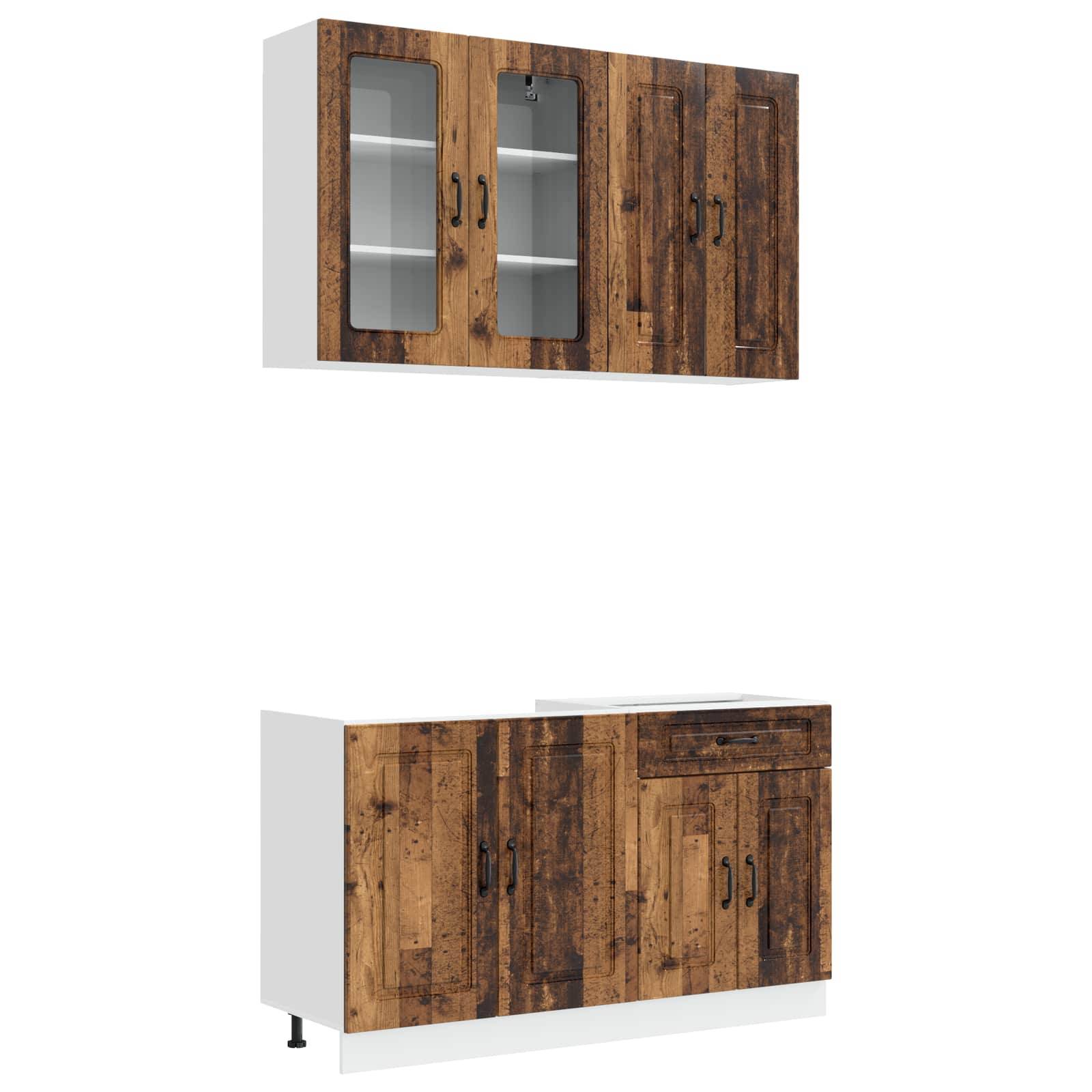 vidaXL Kücheneinheit KALMAR 4 pcs Altholz Holzwerkstoff