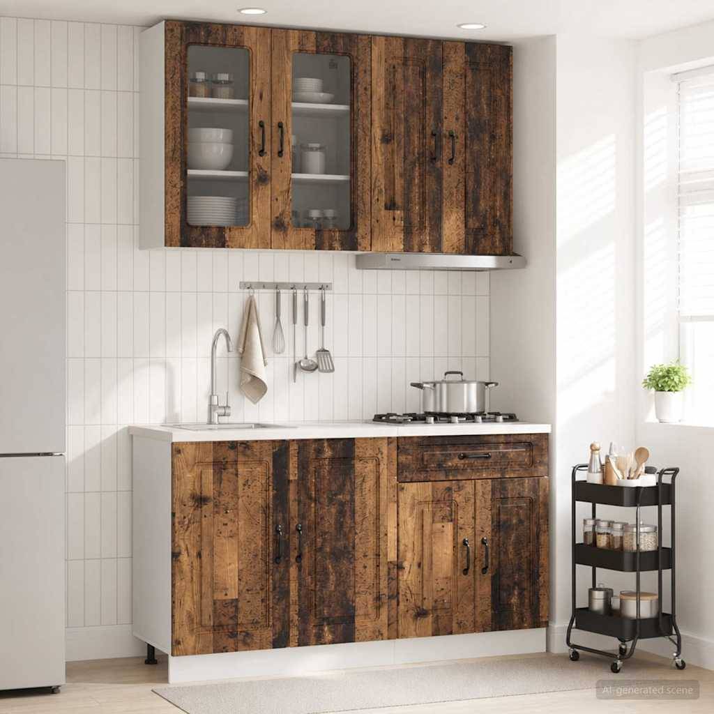 vidaXL Kücheneinheit KALMAR 4 pcs Altholz Holzwerkstoff