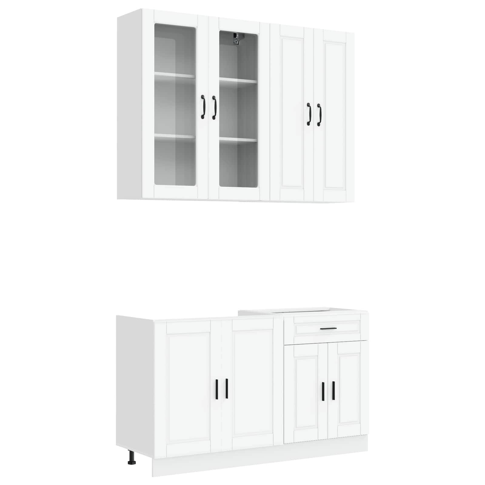 vidaXL Kücheneinheit PORTO 4 pcs Weiß Holzwerkstoff