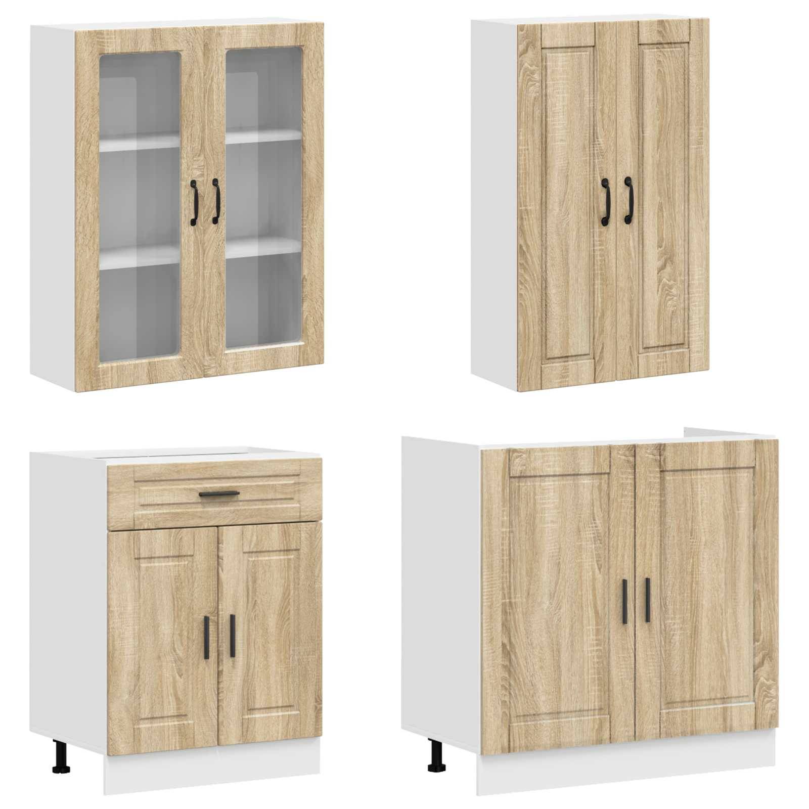 vidaXL Kücheneinheit PORTO 8 pcs Sonoma-Eiche Holzwerkstoff