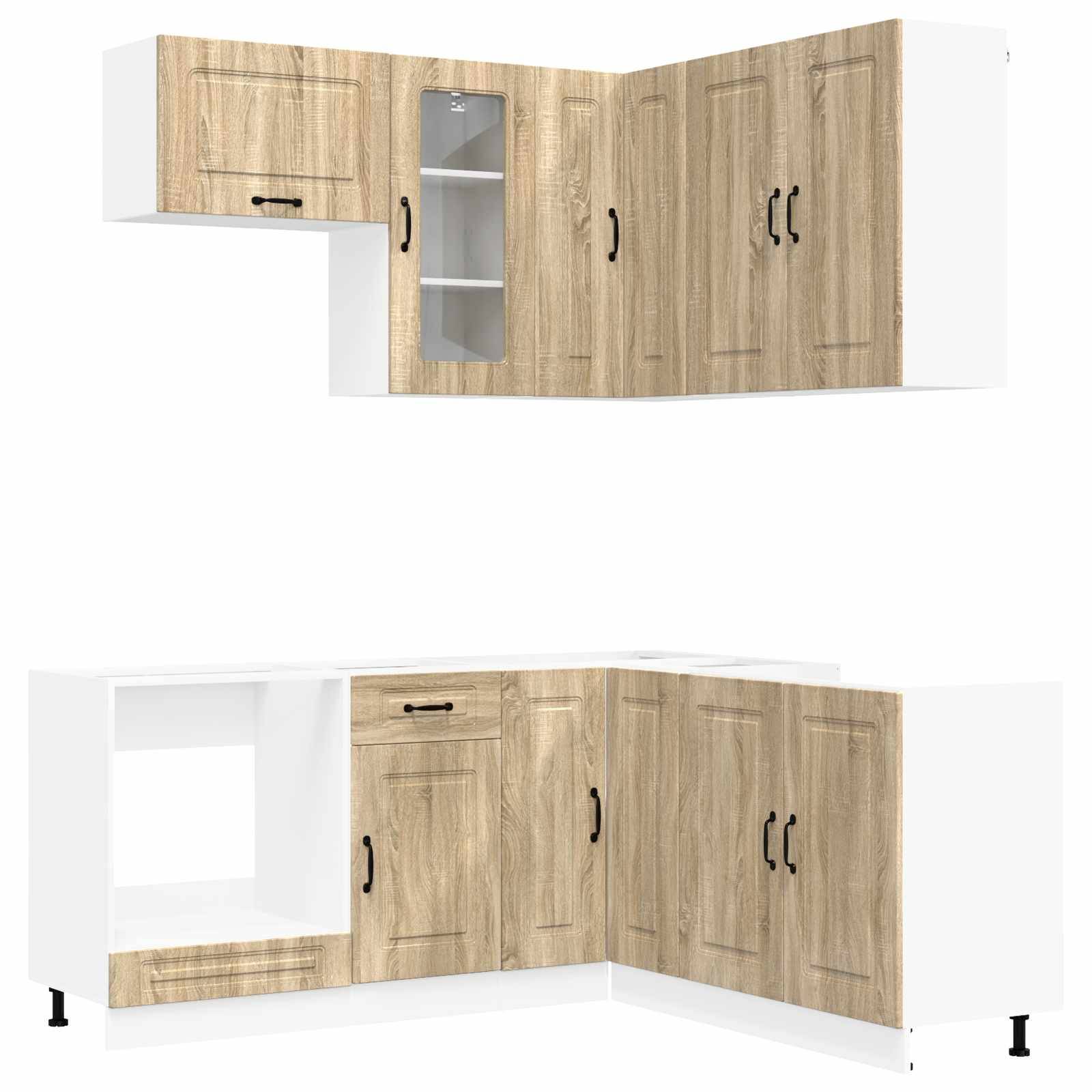 vidaXL Kücheneinheit KALMAR 8 pcs Sonoma-Eiche Holzwerkstoff