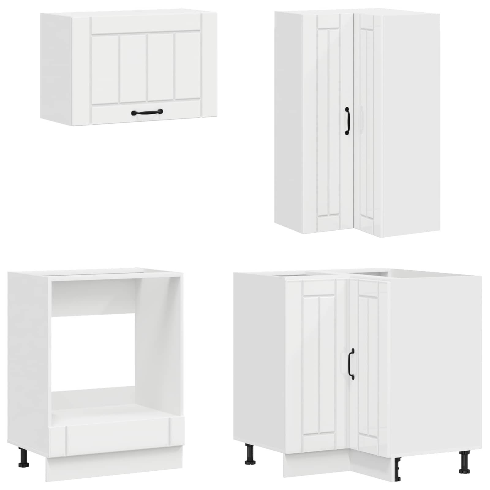 vidaXL Kücheneinheit LUCCA 8 pcs Hochglanz Weiß Holzwerkstoff