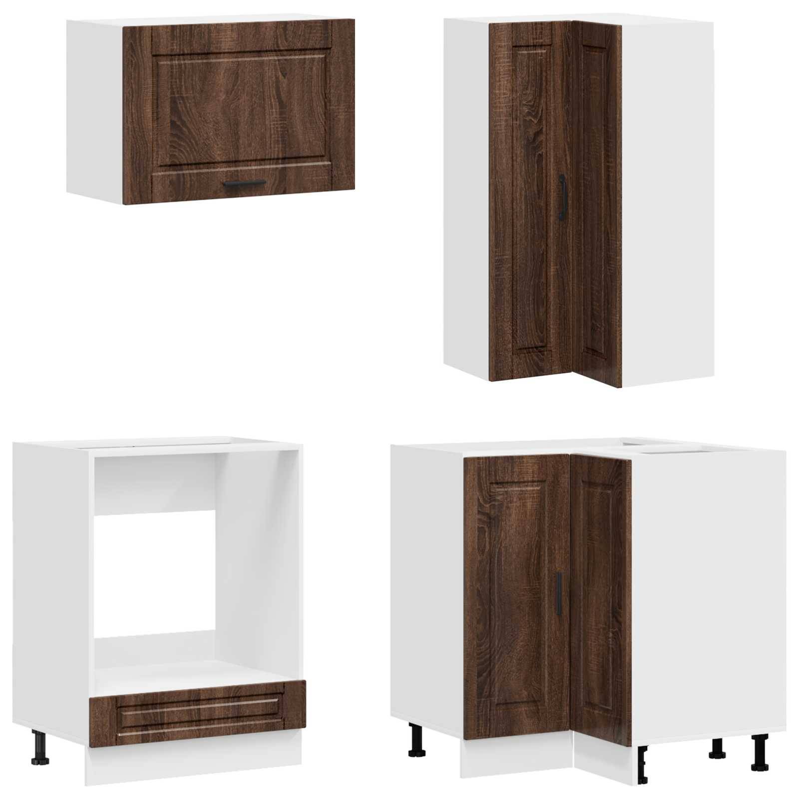 vidaXL Kücheneinheit PORTO 8 pcs Brauneiche Holzwerkstoff