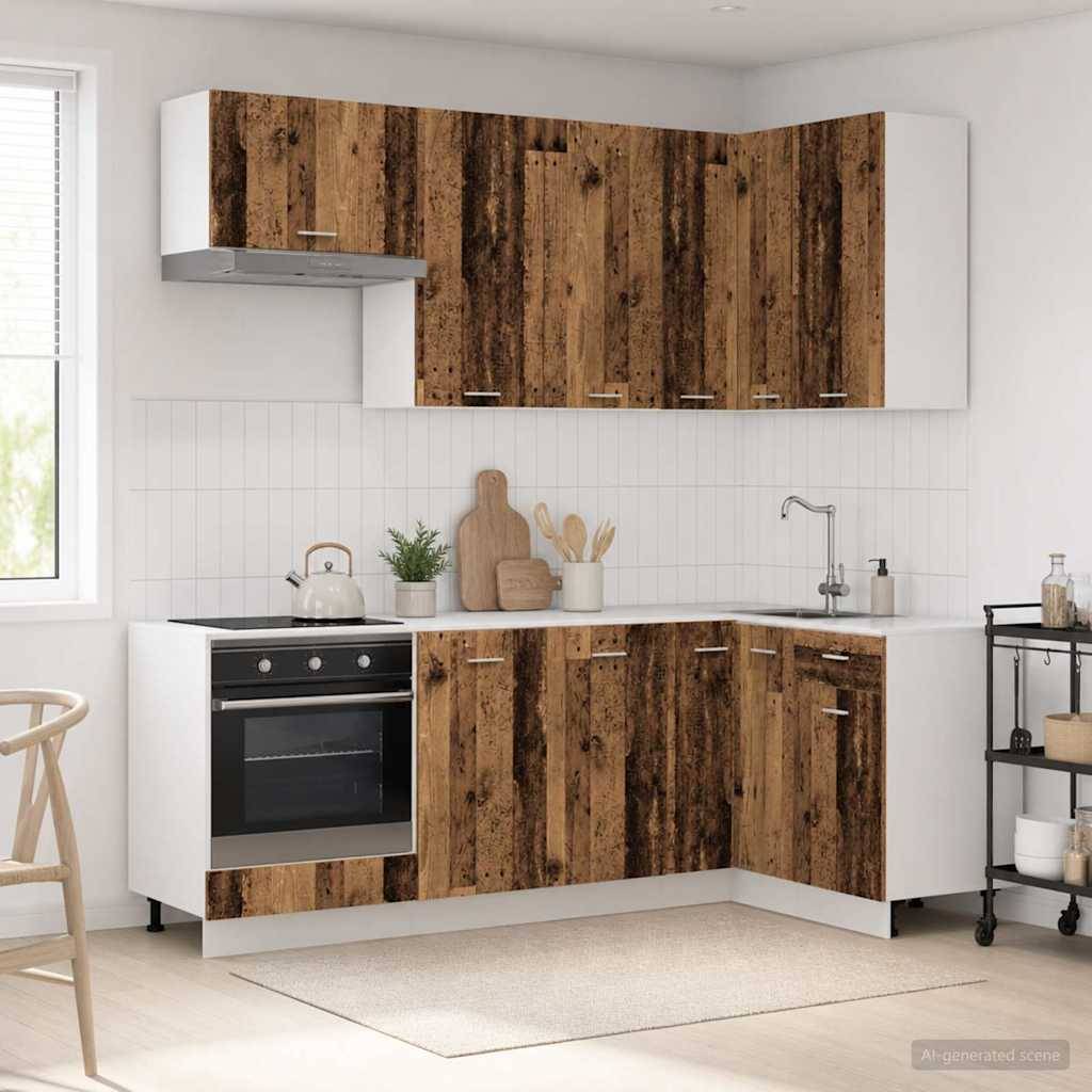 vidaXL Kücheneinheit LYON 8 pcs Altholz Holzwerkstoff
