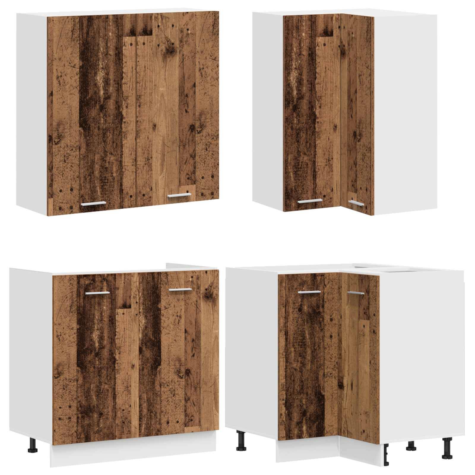 vidaXL Kücheneinheit LYON 8 pcs Altholz Holzwerkstoff