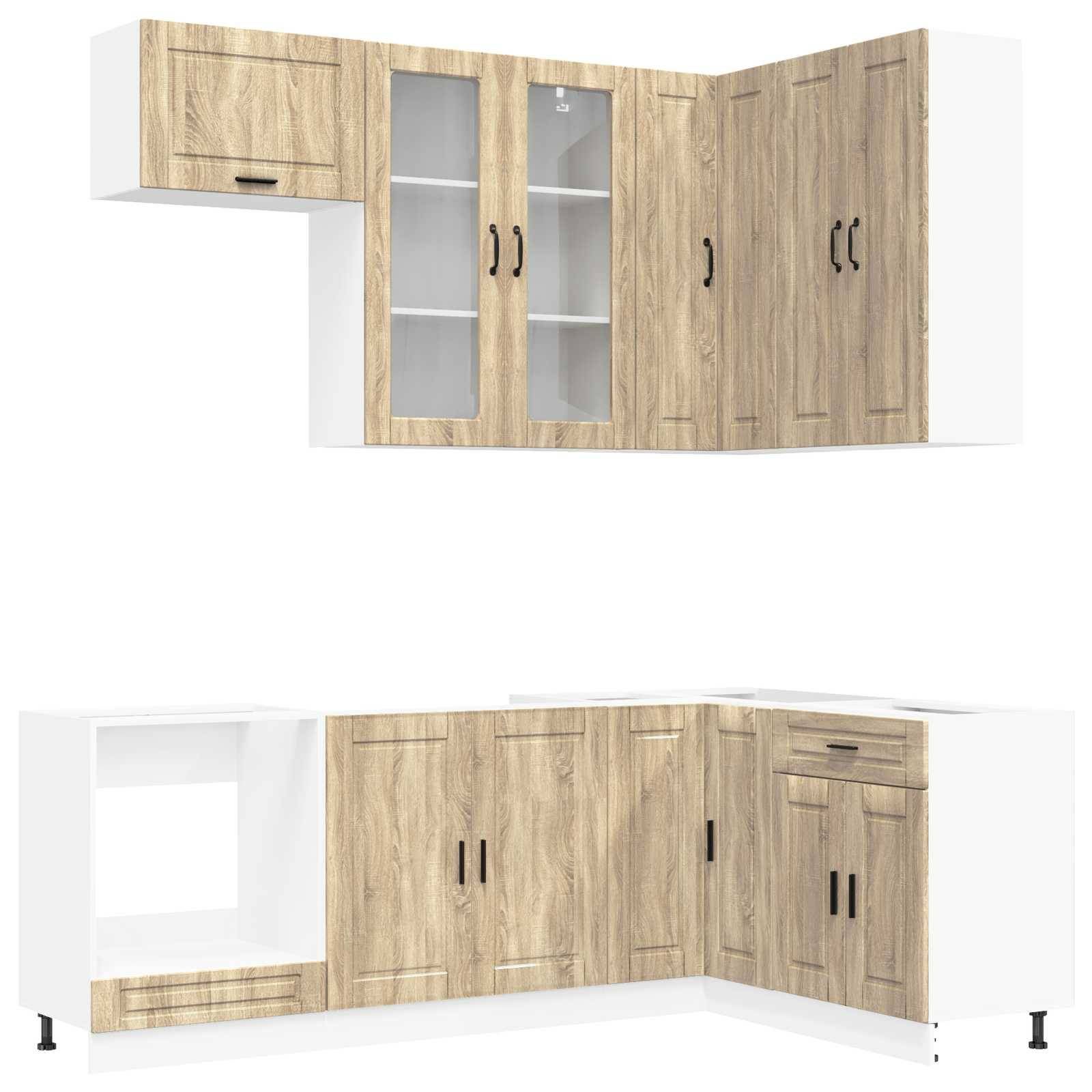 vidaXL Kücheneinheit PORTO 8 pcs Sonoma-Eiche Holzwerkstoff