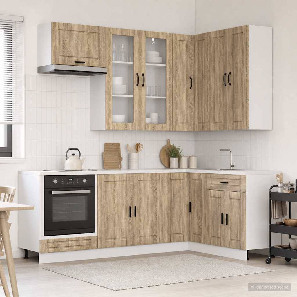 vidaXL Kücheneinheit PORTO 8 pcs Sonoma-Eiche Holzwerkstoff