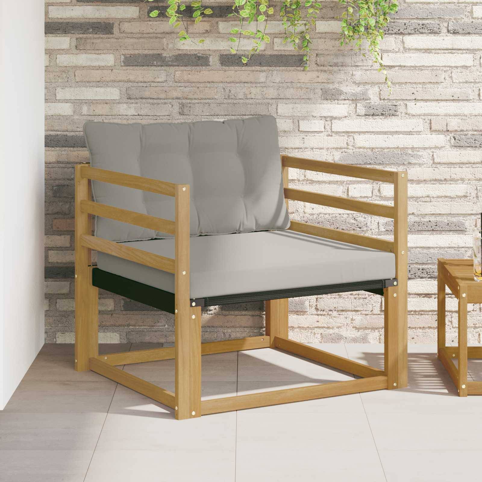vidaXL Outdoor-Sofagarnitur Massives Akazienholz und Textilene Weiß