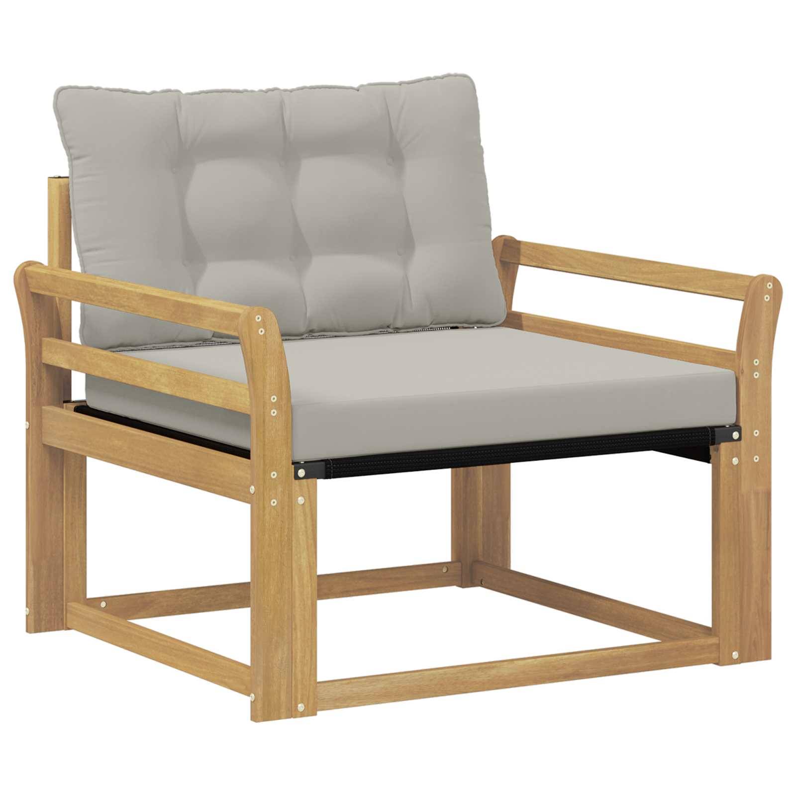 vidaXL Outdoor-Sofagarnitur Massives Akazienholz und Textilene Weiß