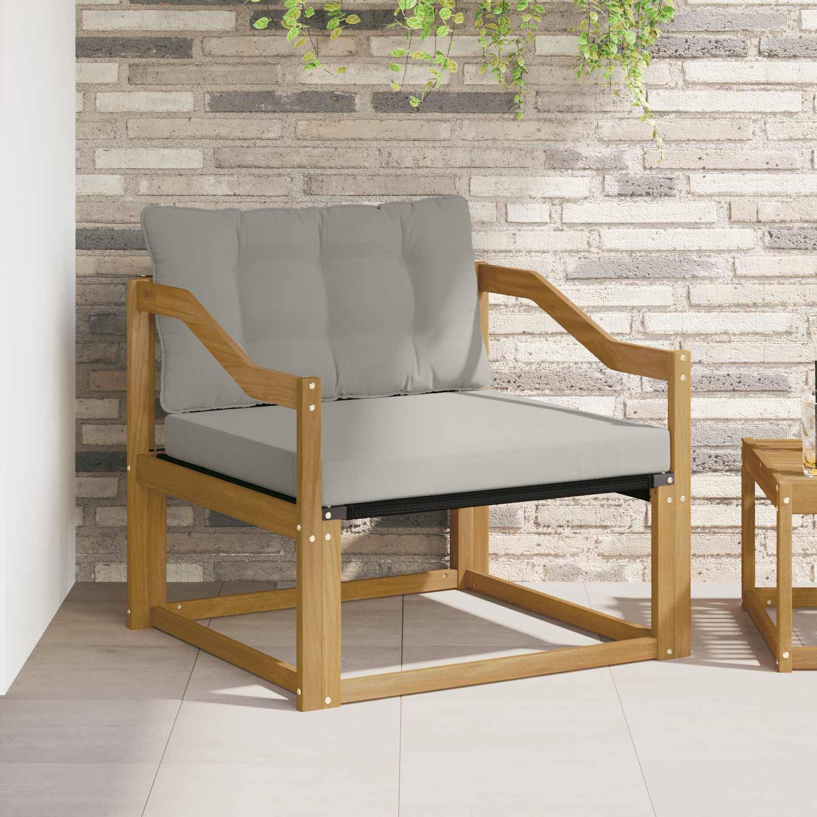 vidaXL Outdoor-Sofagarnitur Massives Akazienholz und Textilene Weiß
