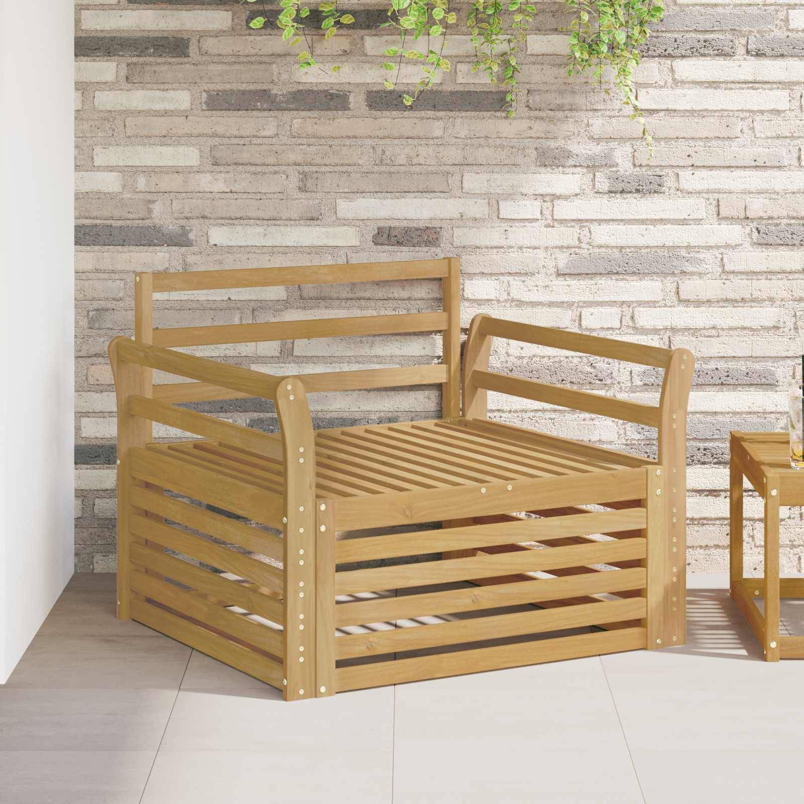 vidaXL Outdoor-Sofa Massivholz Akazie Weiß