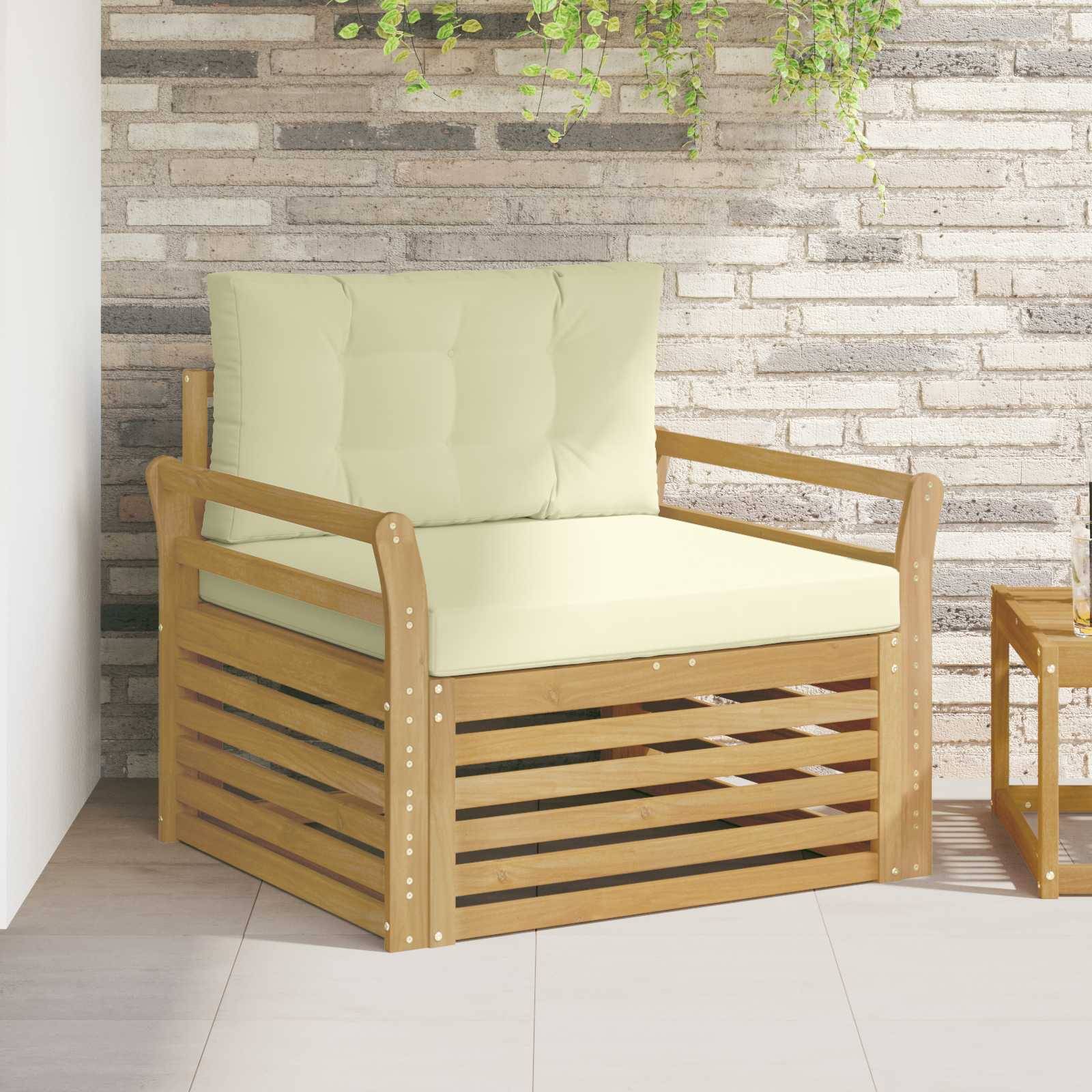 vidaXL Outdoor-Sofa Polyester Weiß