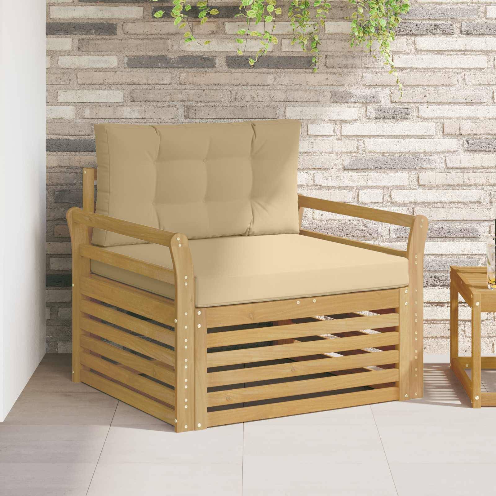 vidaXL Outdoor-Sofa Polyester Weiß