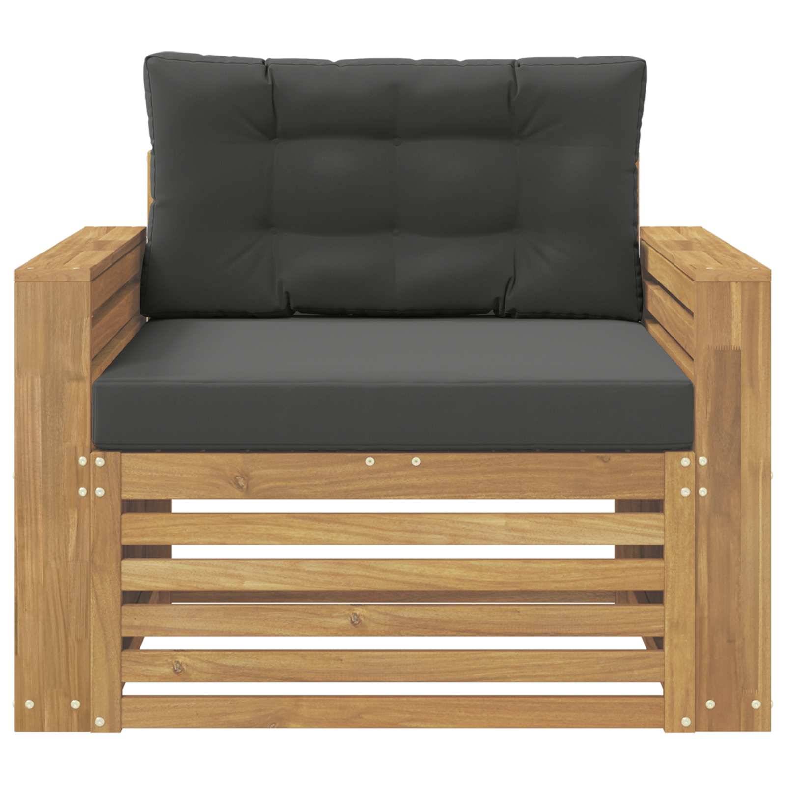 vidaXL Outdoor-Sofa Polyester Weiß und Anthrazit