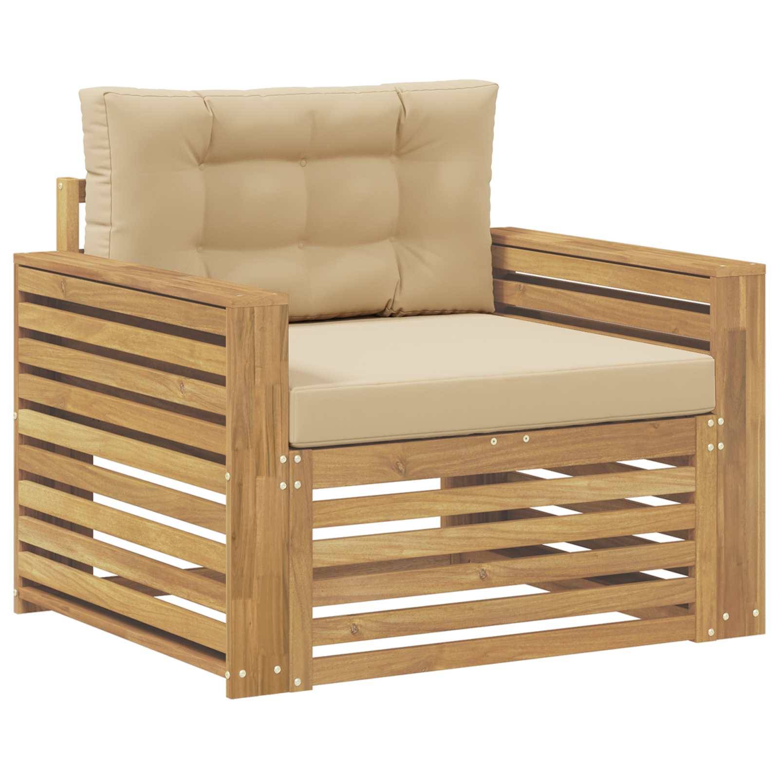 vidaXL Outdoor-Sofa Polyester Weiß und Beige