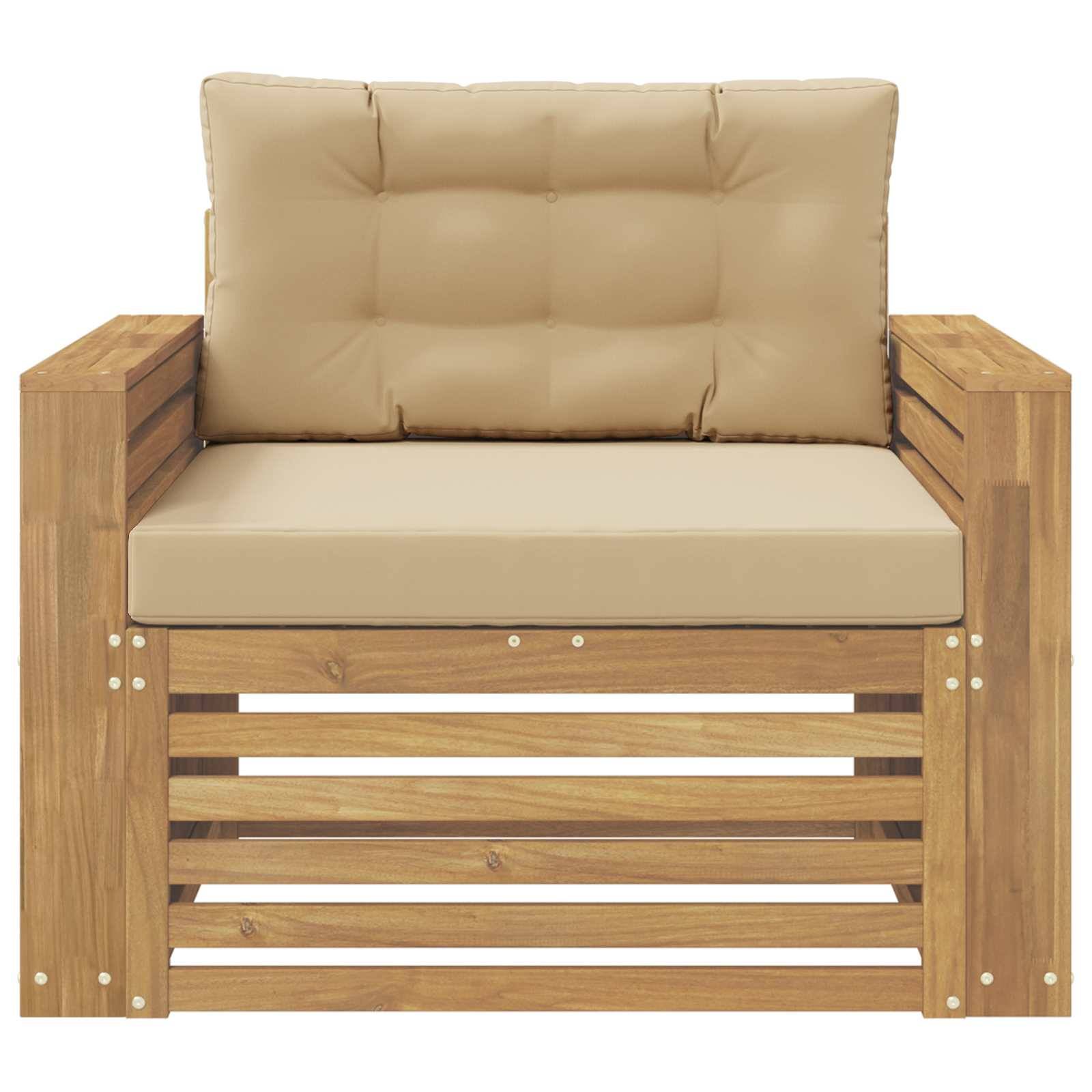 vidaXL Outdoor-Sofa Polyester Weiß und Beige