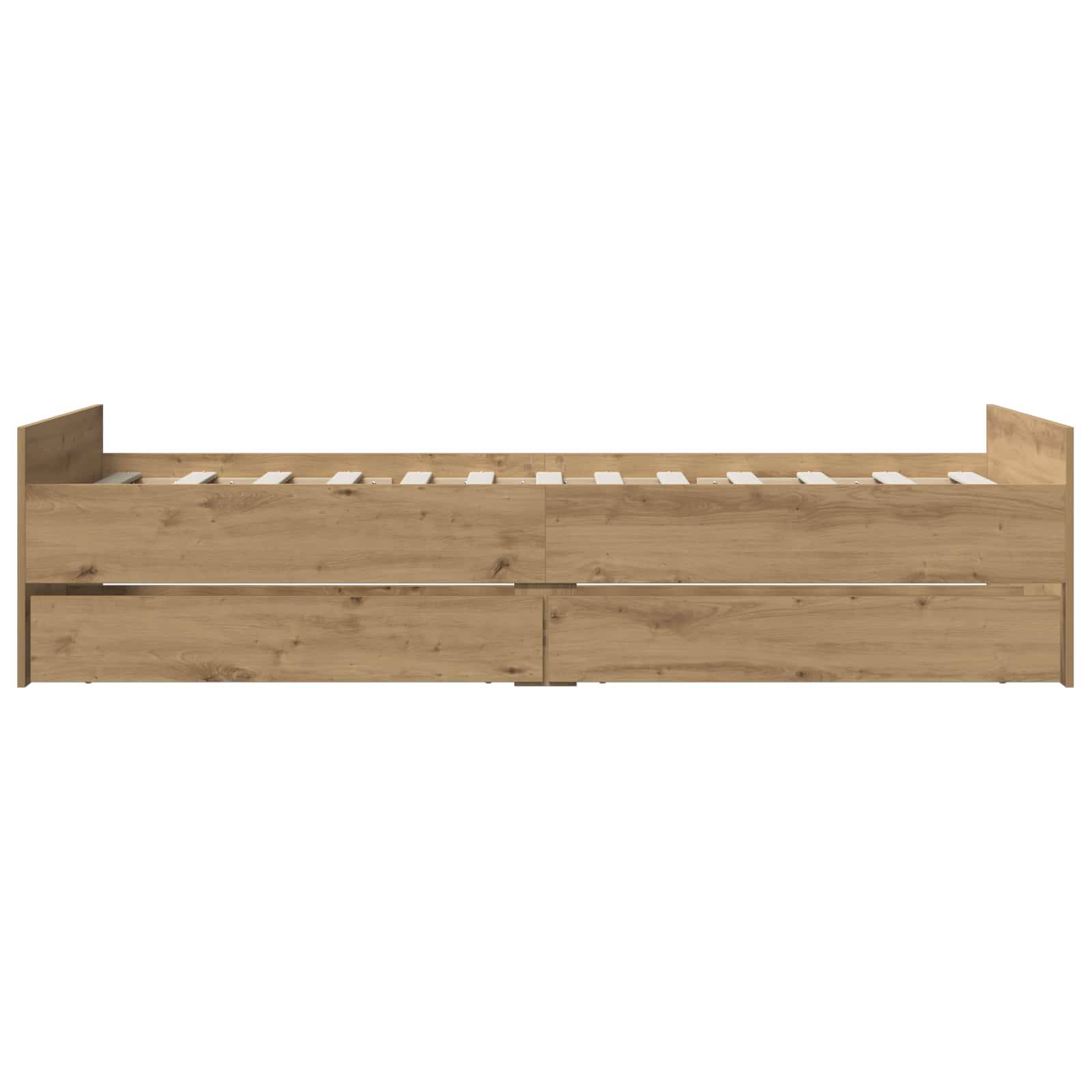 vidaXL Bettrahmen Artisan-Eiche 100 x 200 cm Holzwerkstoff