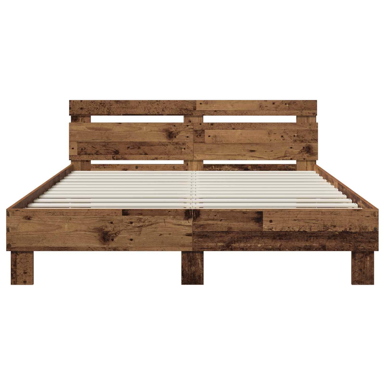 vidaXL Bettrahmen Altholz 140 x 190 cm Holzwerkstoff