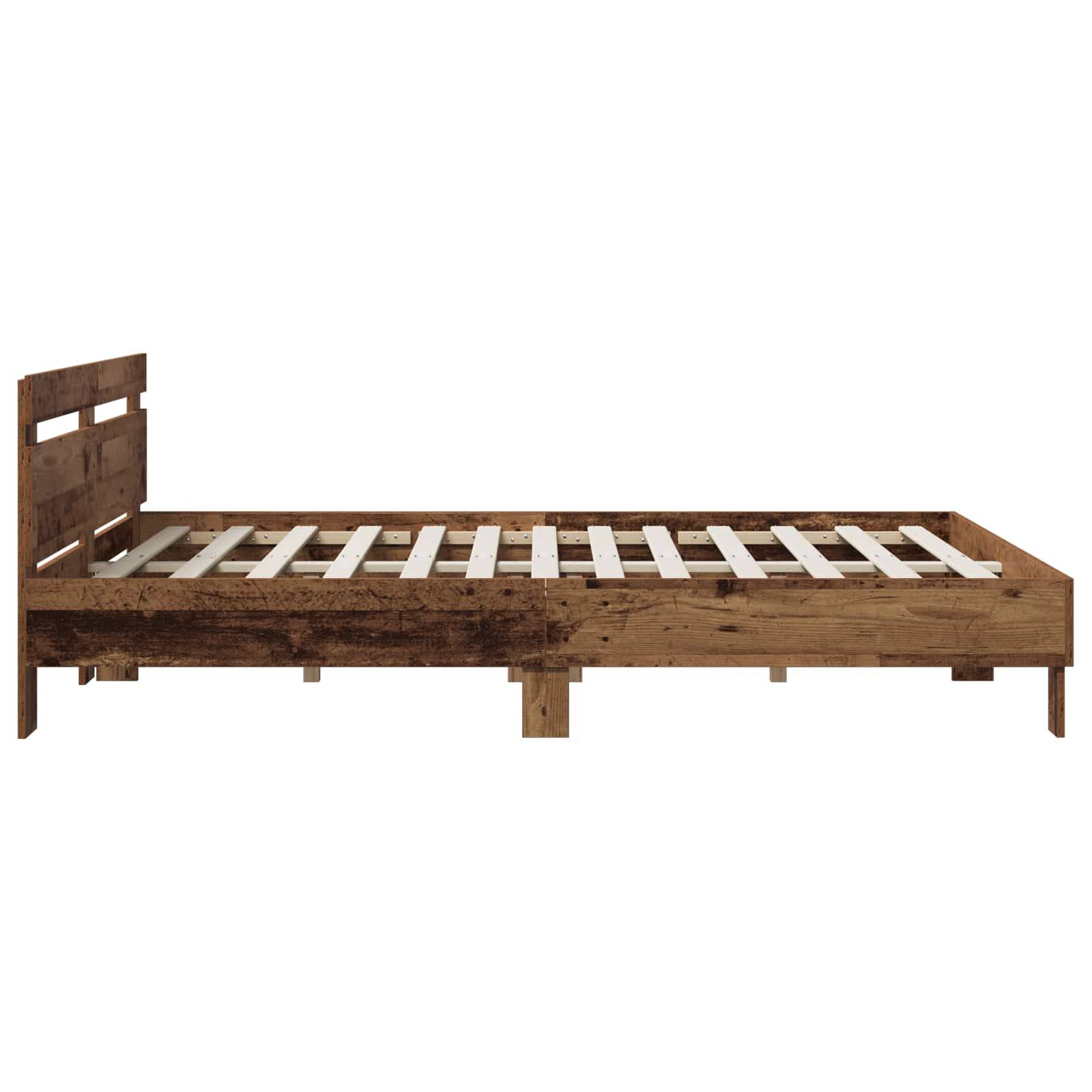vidaXL Bettrahmen Altholz 140 x 190 cm Holzwerkstoff