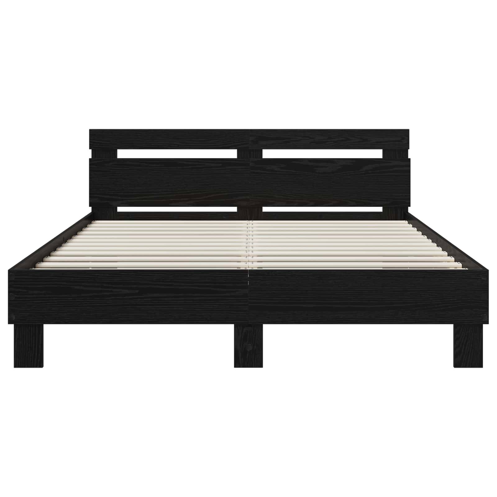 vidaXL Bettrahmen Schwarze Eiche 140 x 190 cm Holzwerkstoff