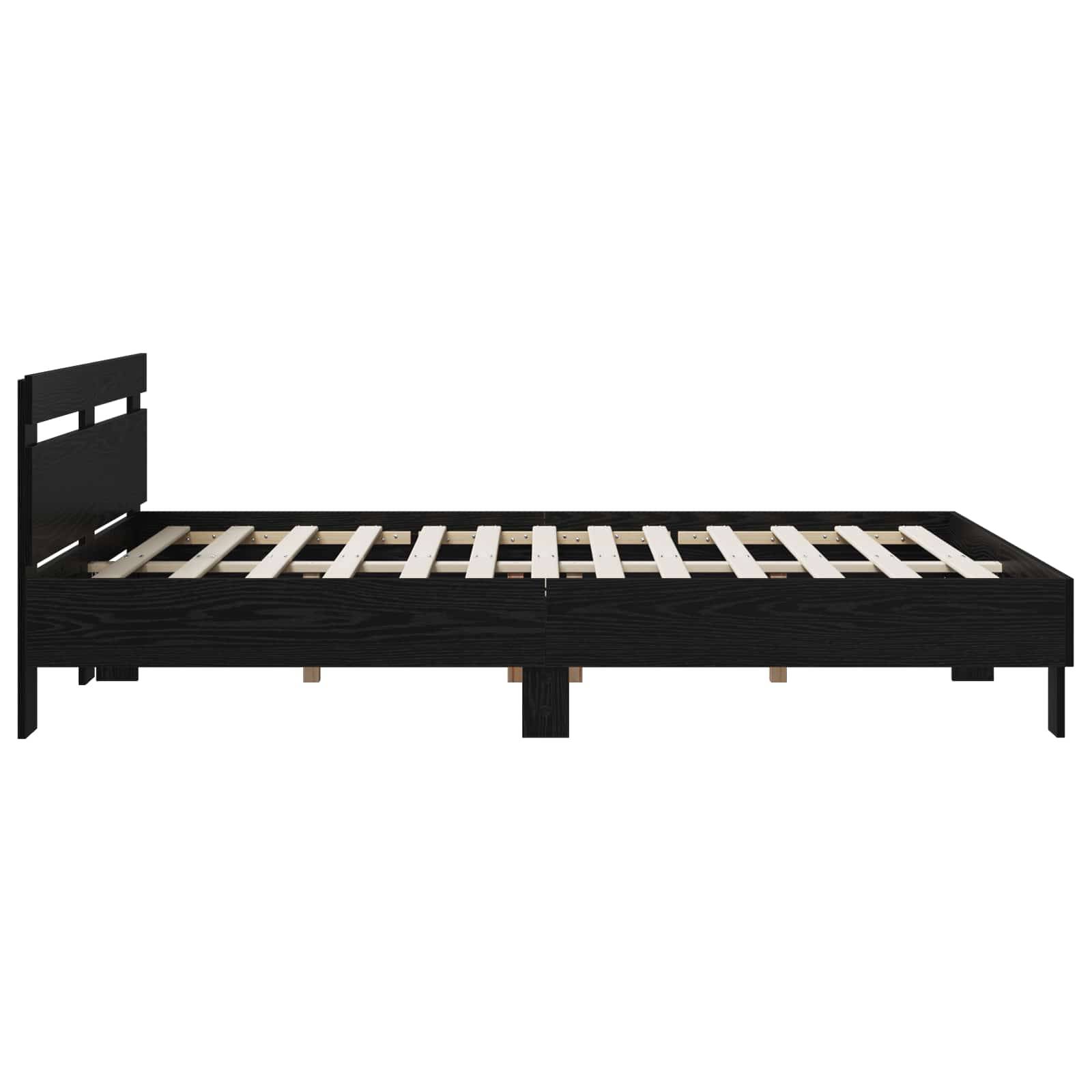 vidaXL Bettrahmen Schwarze Eiche 140 x 190 cm Holzwerkstoff