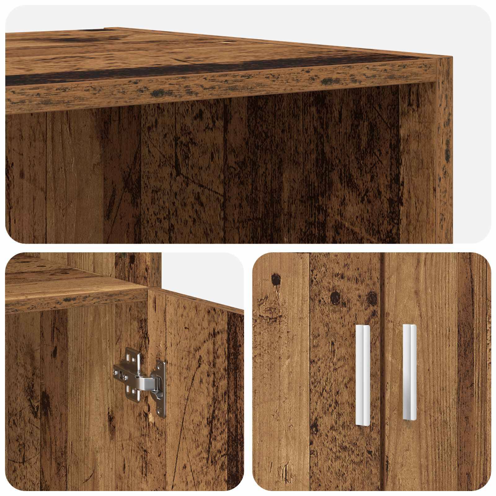 vidaXL Highboard Altholz 70 x 42,5 x 185 cm Holzwerkstoff
