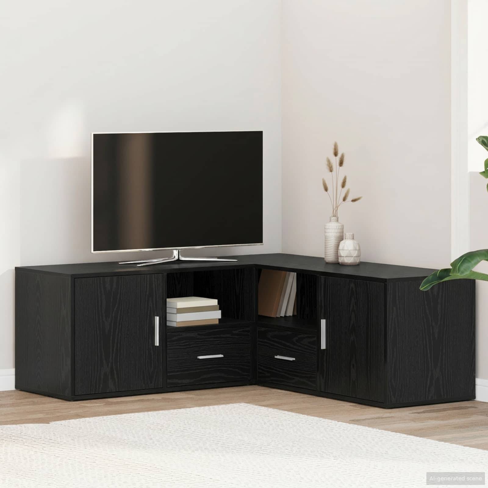 vidaXL Eckschrank Schwarze Eiche 200 x 40 x 45 cm Holzwerkstoff