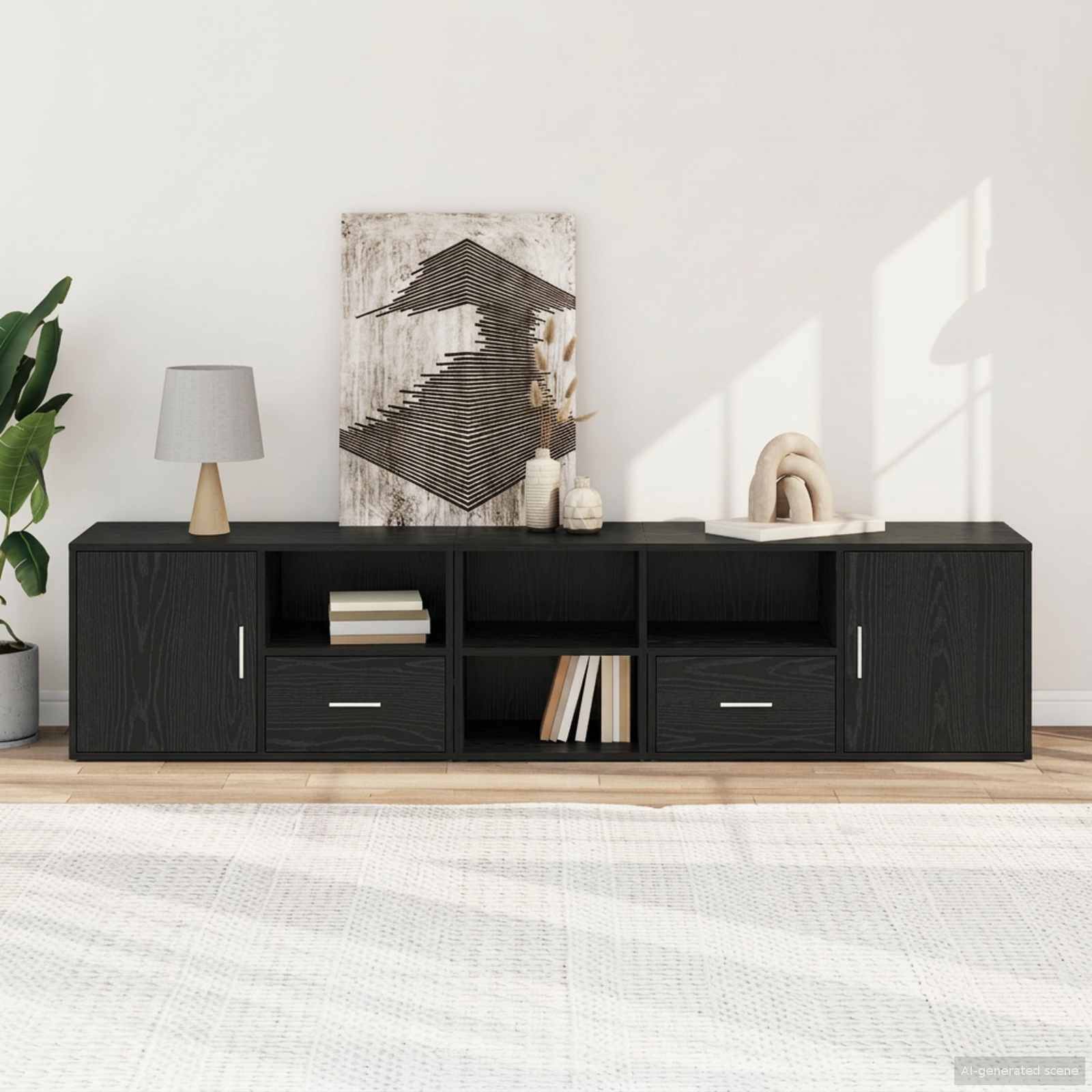 vidaXL Eckschrank Schwarze Eiche 200 x 40 x 45 cm Holzwerkstoff