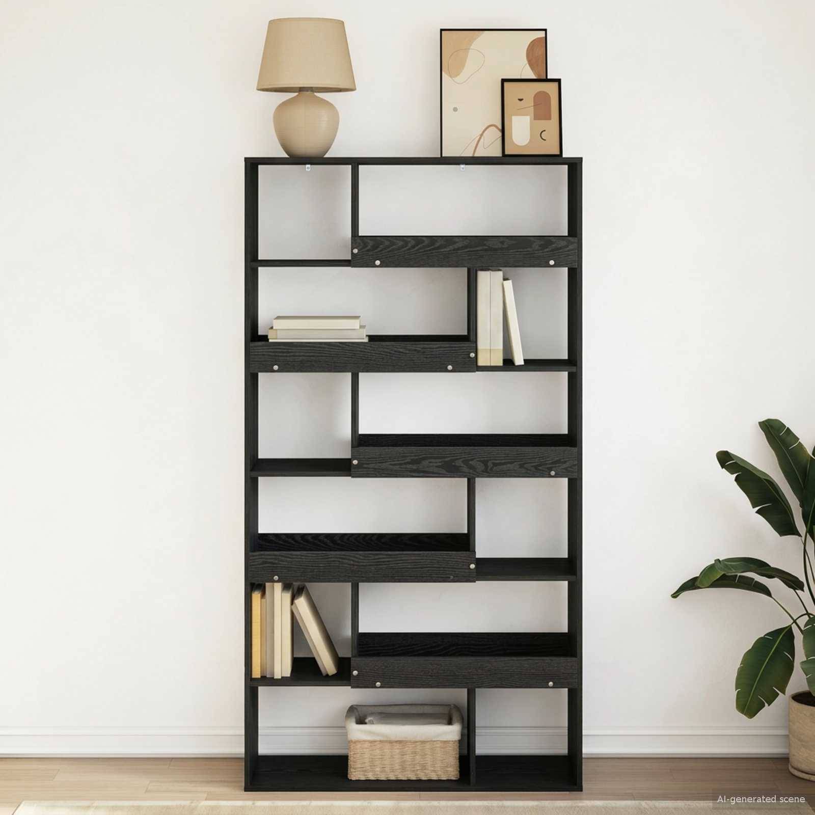 vidaXL Bücherregal Schwarz Eichen-Optik 100 x 33 x 156,5 cm
