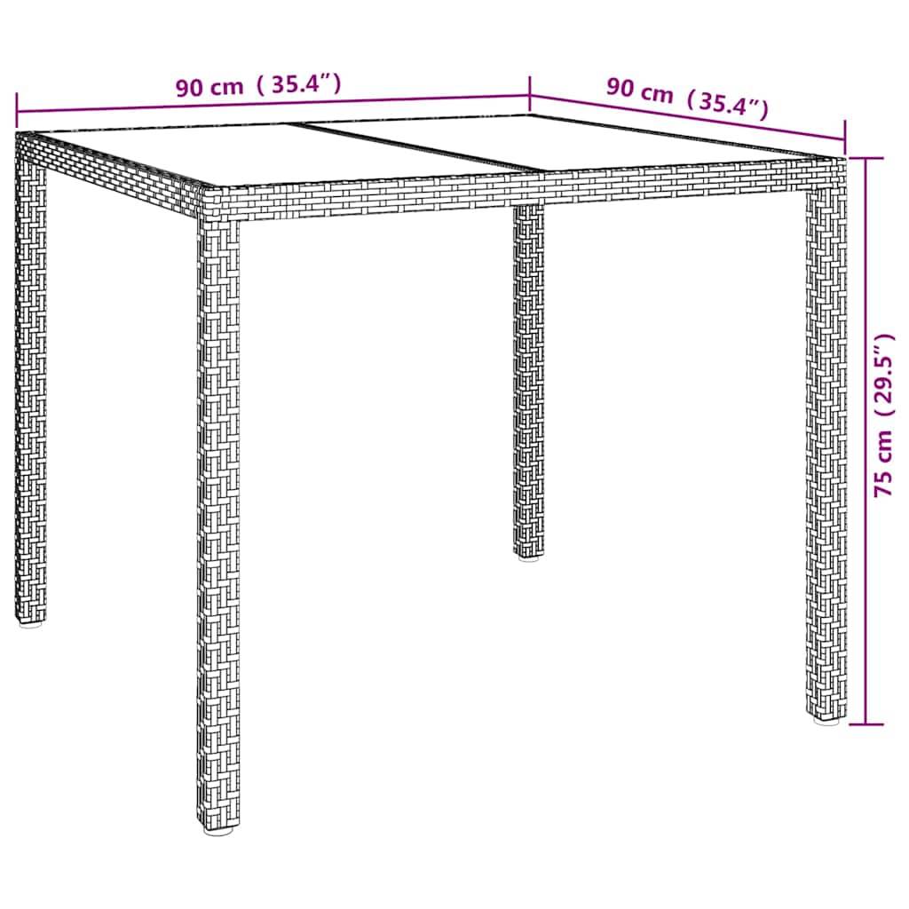 vidaXL Gartentisch Weiß 90 x 90 x 75 cm Poly-Rattan