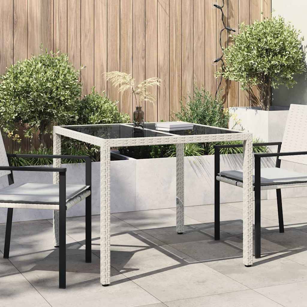 vidaXL Gartentisch Weiß 90 x 90 x 75 cm Poly-Rattan