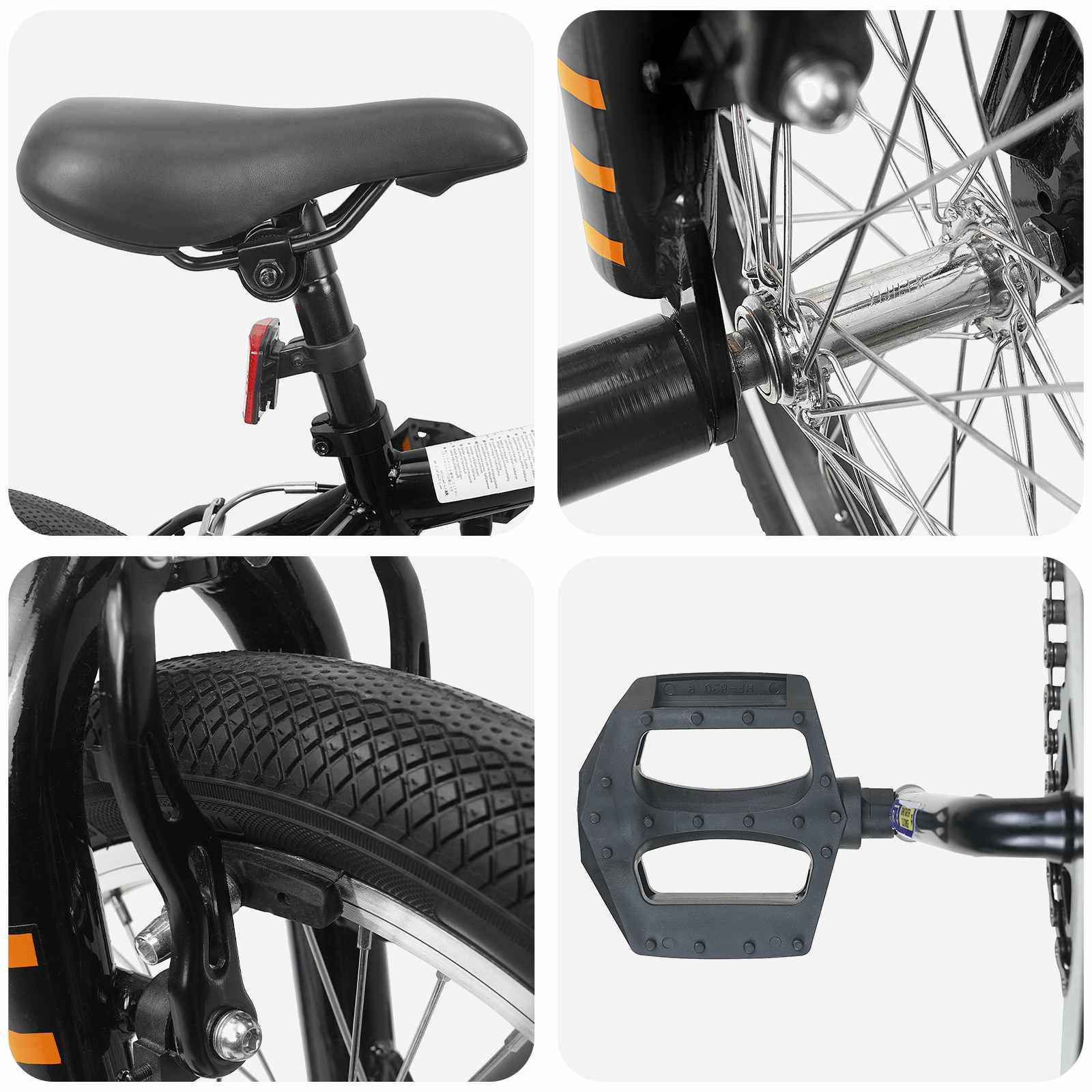 vidaXL BMX Rad 16 Zoll für 5-8 Jahre alt Schwarz
