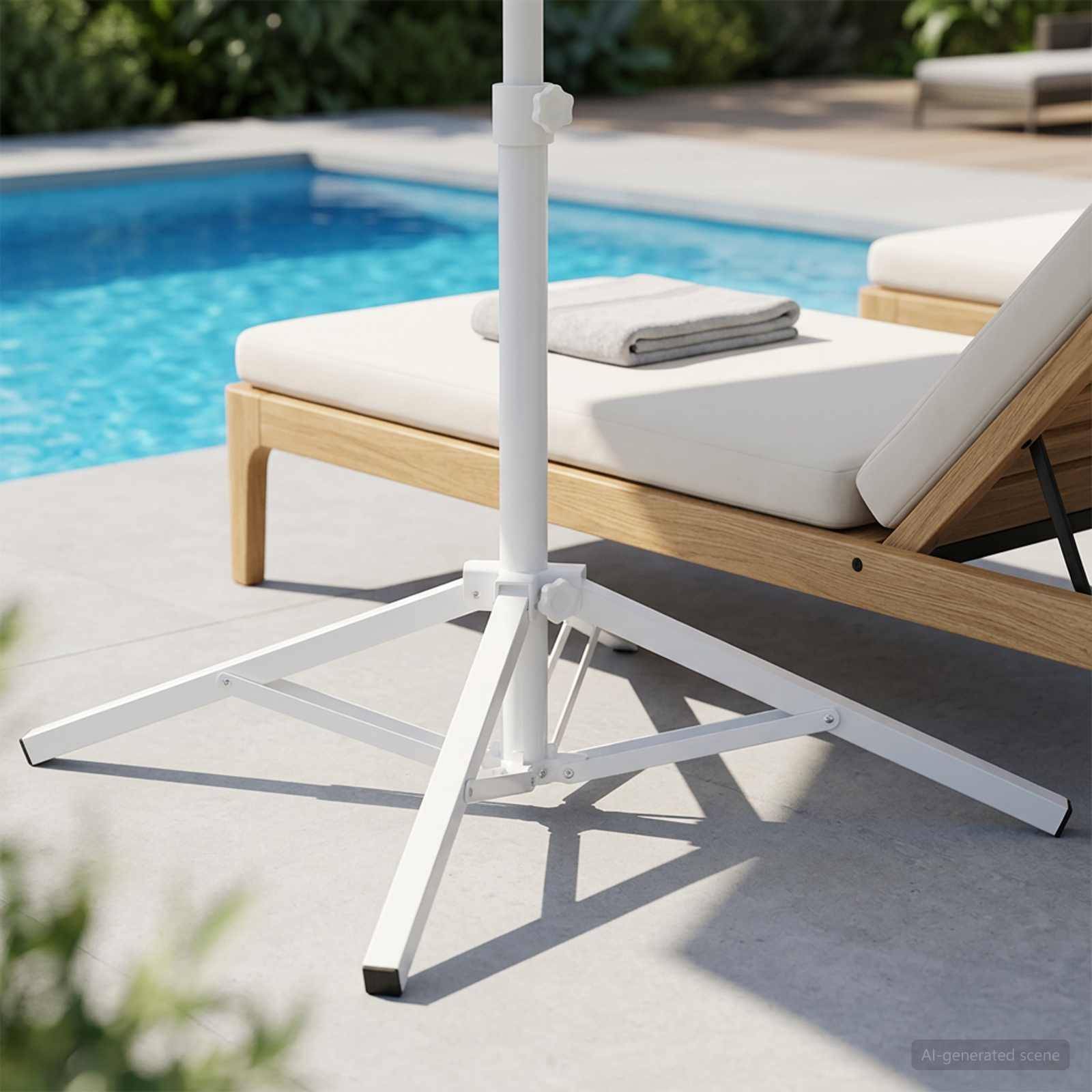 vidaXL Sonnenschirmständer Weiß Stahl für 25-32 mm Mast