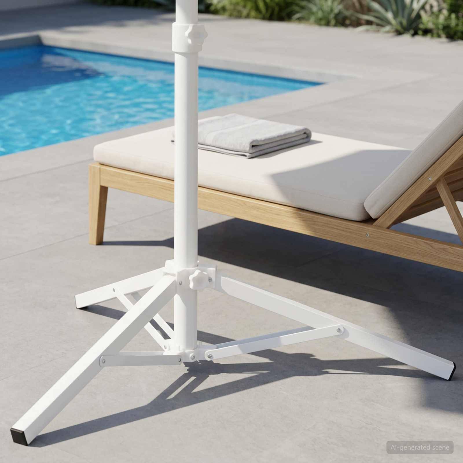 vidaXL Parasol Stand Weiß Stahl for 25-32 mm Pole