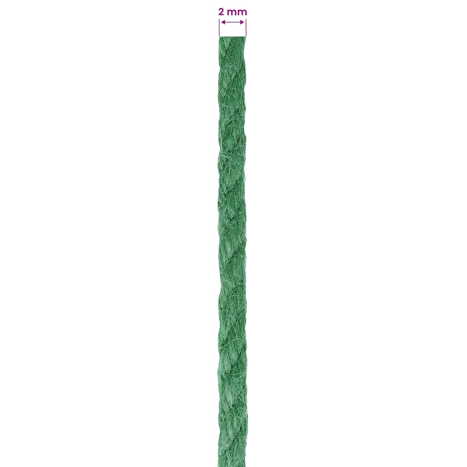 vidaXL Juteseil 2 pcs Grün 100% Tossa Jute