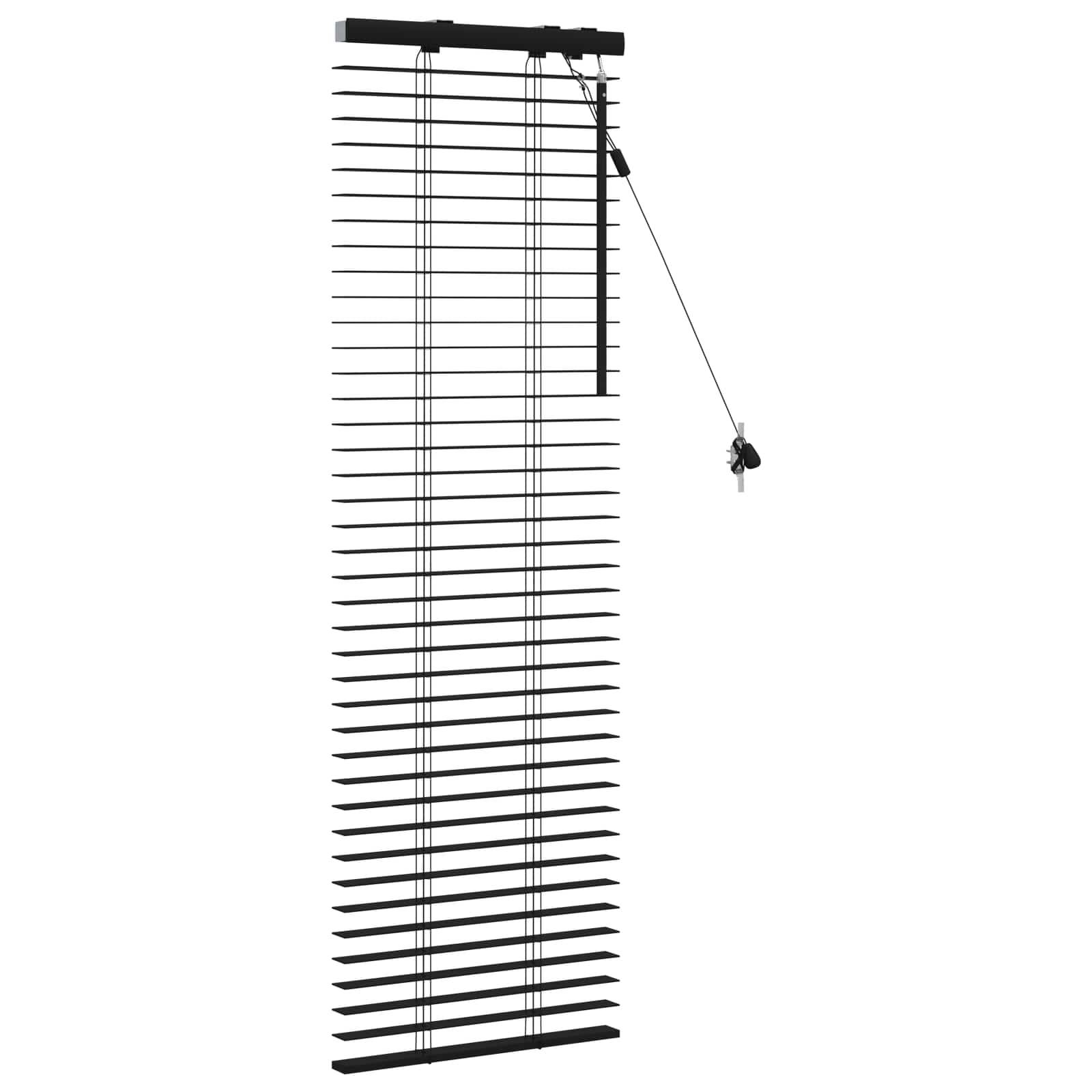 vidaXL Jalousie Schwarz 40 x 130 cm 35 mm Massives Paulownia-Holz