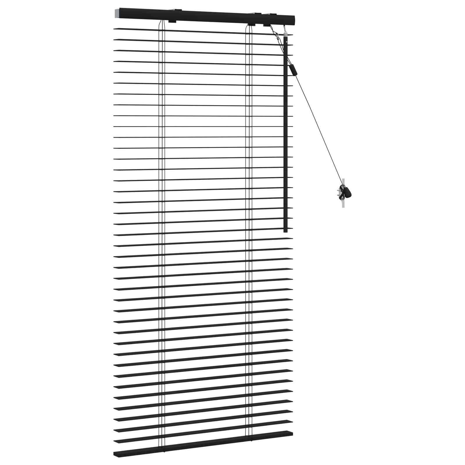 vidaXL Jalousie Schwarz 55 x 130 cm 35 mm Massives Paulownia-Holz