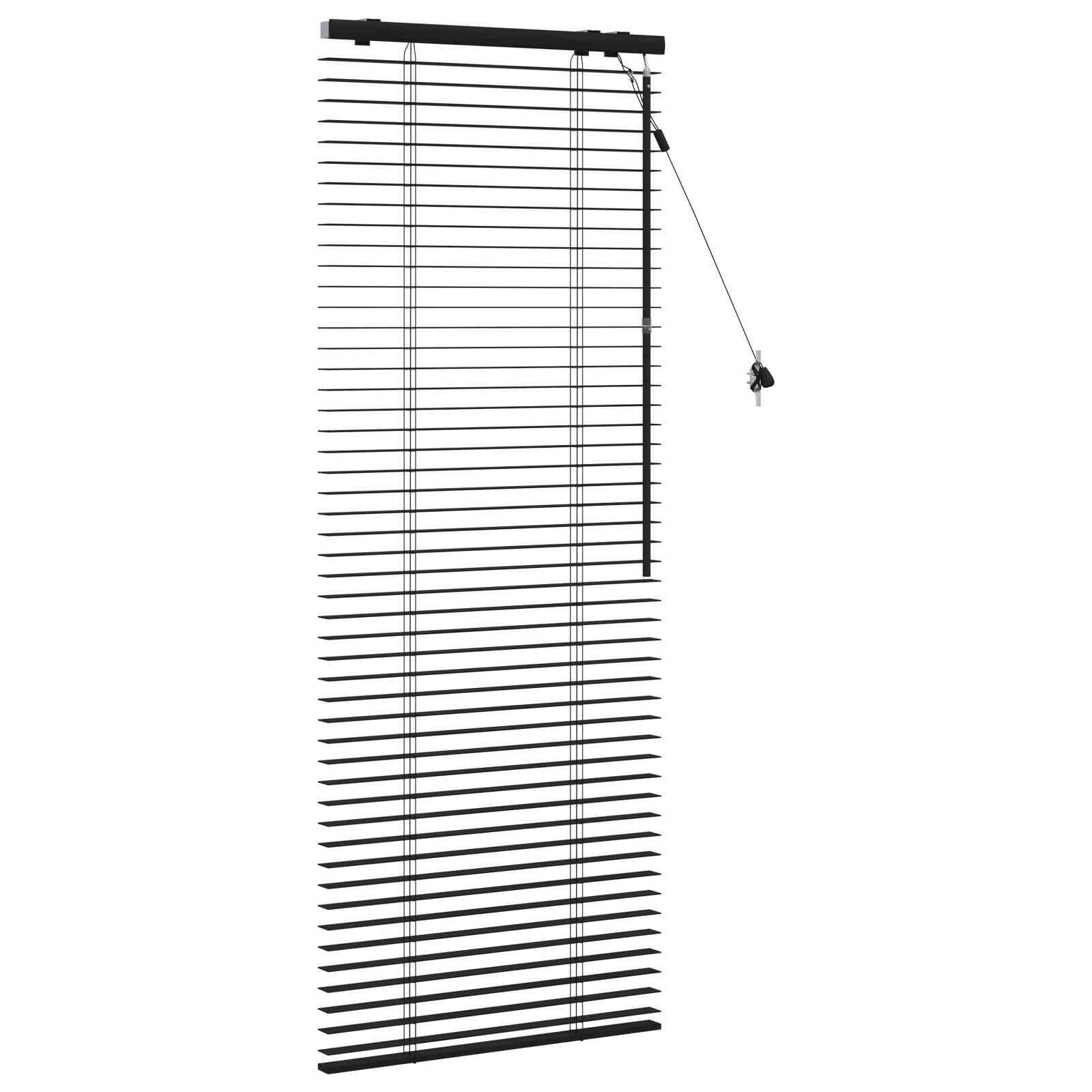 vidaXL Jalousie Schwarz 55 x 160 cm 35 mm Massives Paulownia-Holz