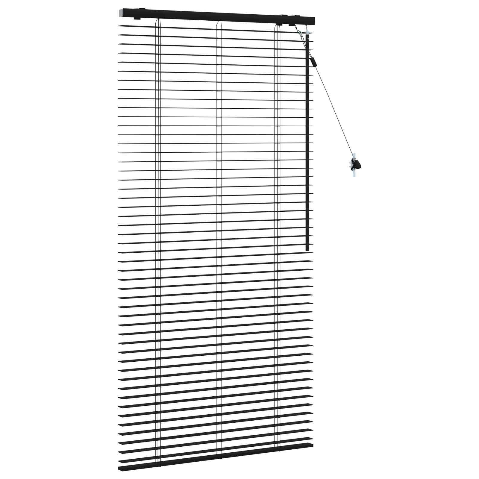 vidaXL Jalousie Schwarz 90 x 160 cm 35 mm Massives Paulownia-Holz