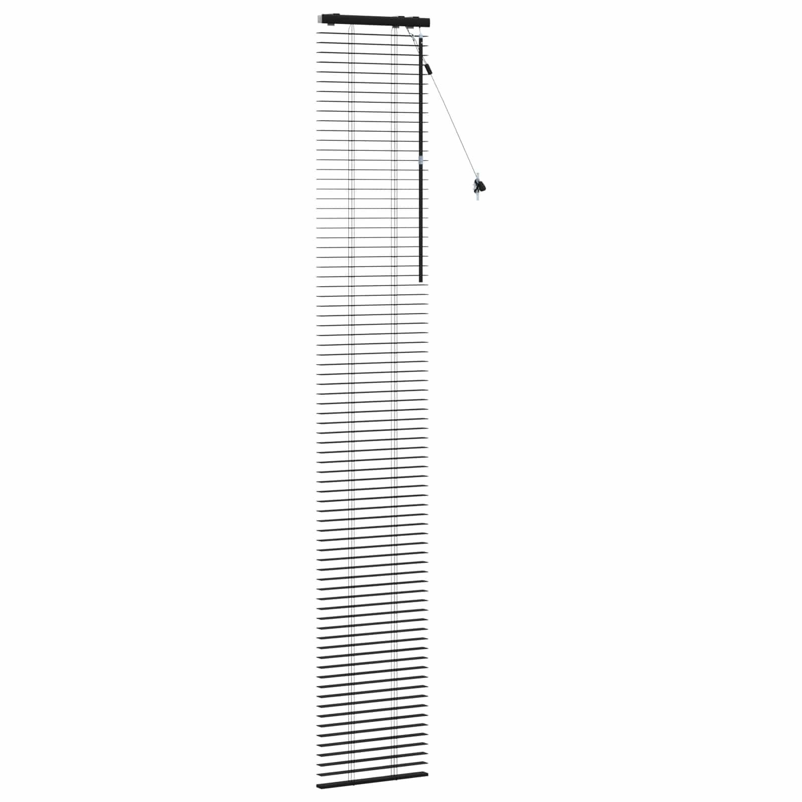 vidaXL Jalousie Schwarz 40 x 250 cm 35 mm Massives Paulownia-Holz