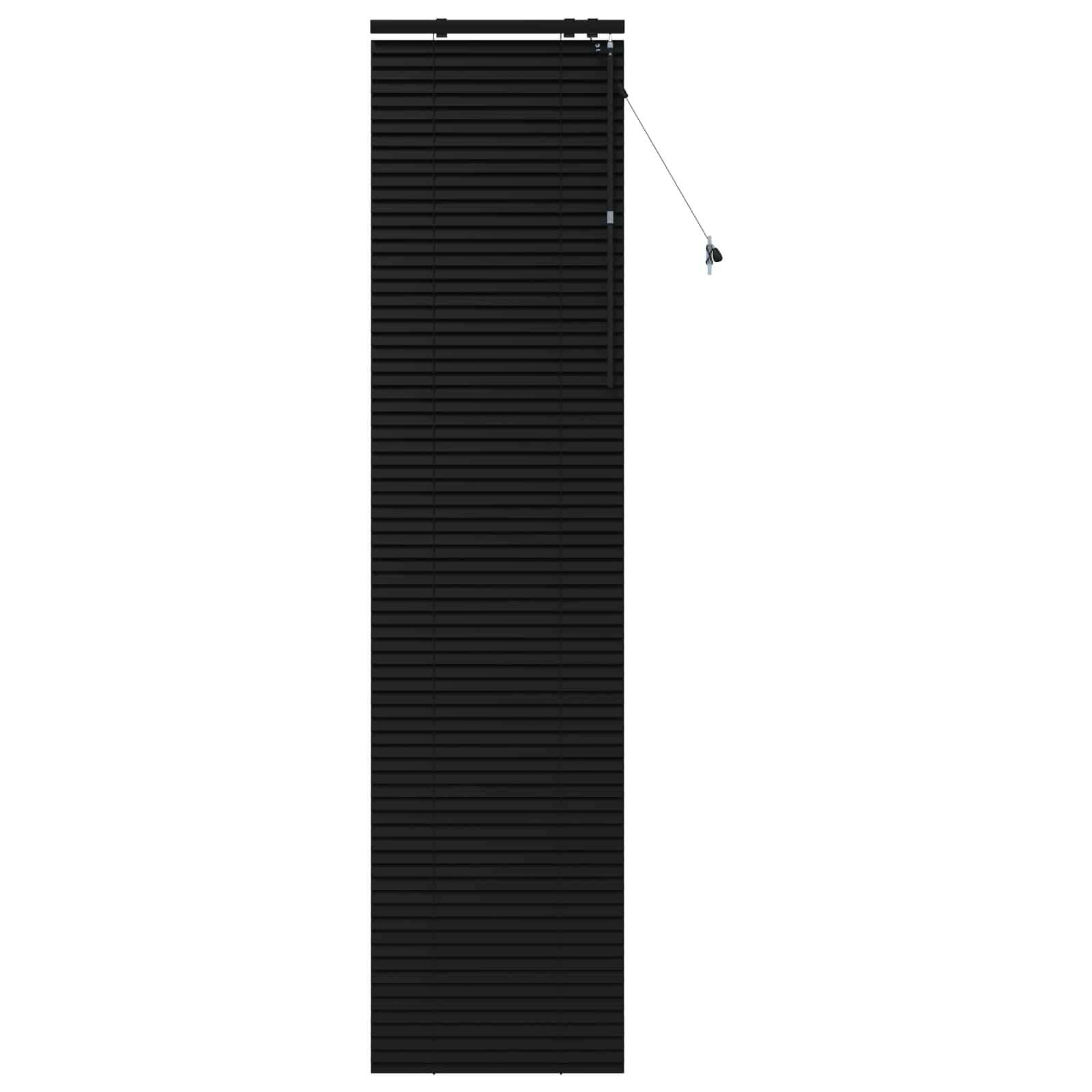 vidaXL Jalousie Schwarz 55 x 250 cm 35 mm Massives Paulowniaholz