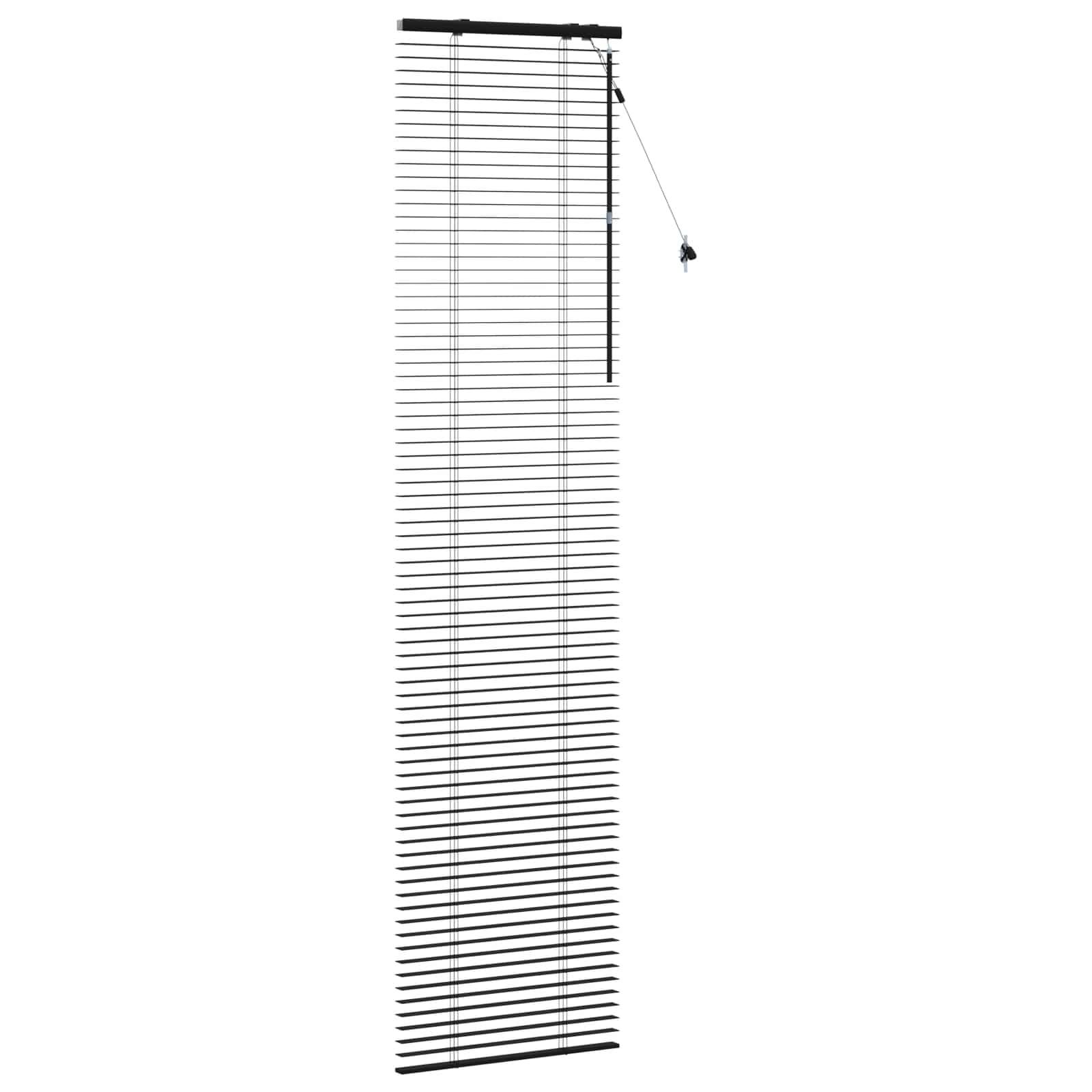 vidaXL Jalousie Schwarz 55 x 250 cm 35 mm Massives Paulowniaholz
