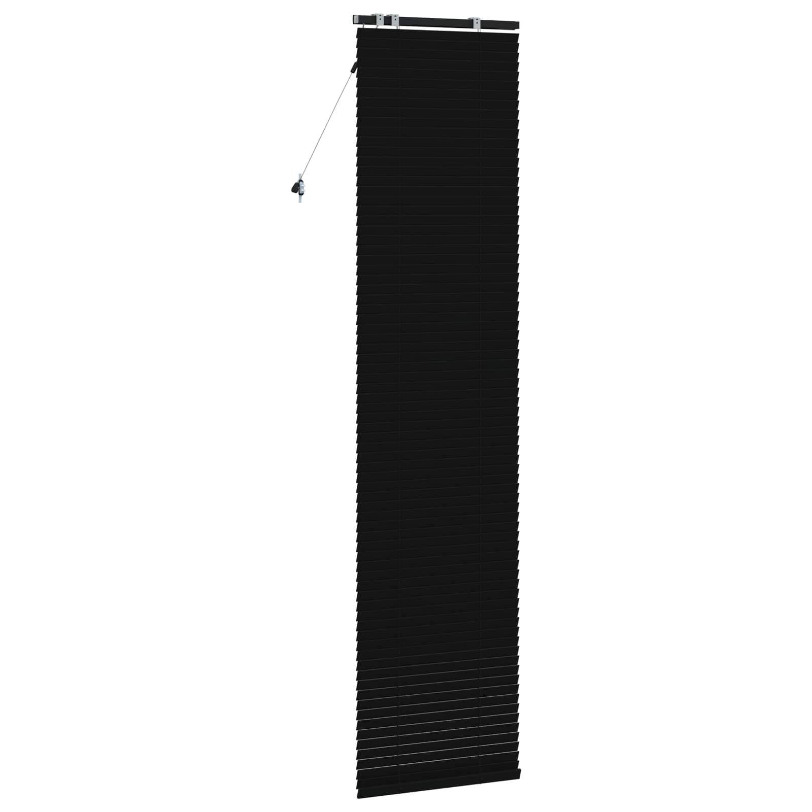 vidaXL Jalousie Schwarz 55 x 250 cm 35 mm Massives Paulowniaholz