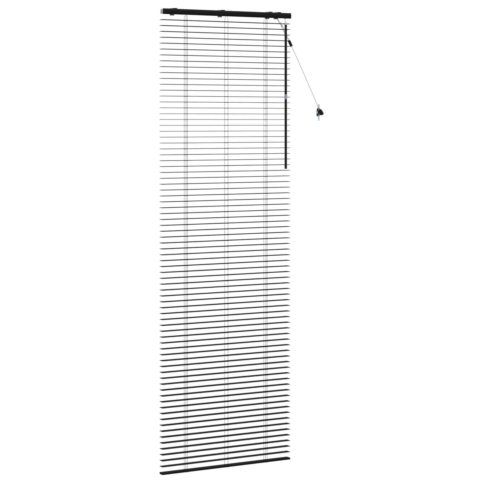 vidaXL Jalousie Schwarz 70 x 250 cm 35 mm Massives Paulownia-Holz