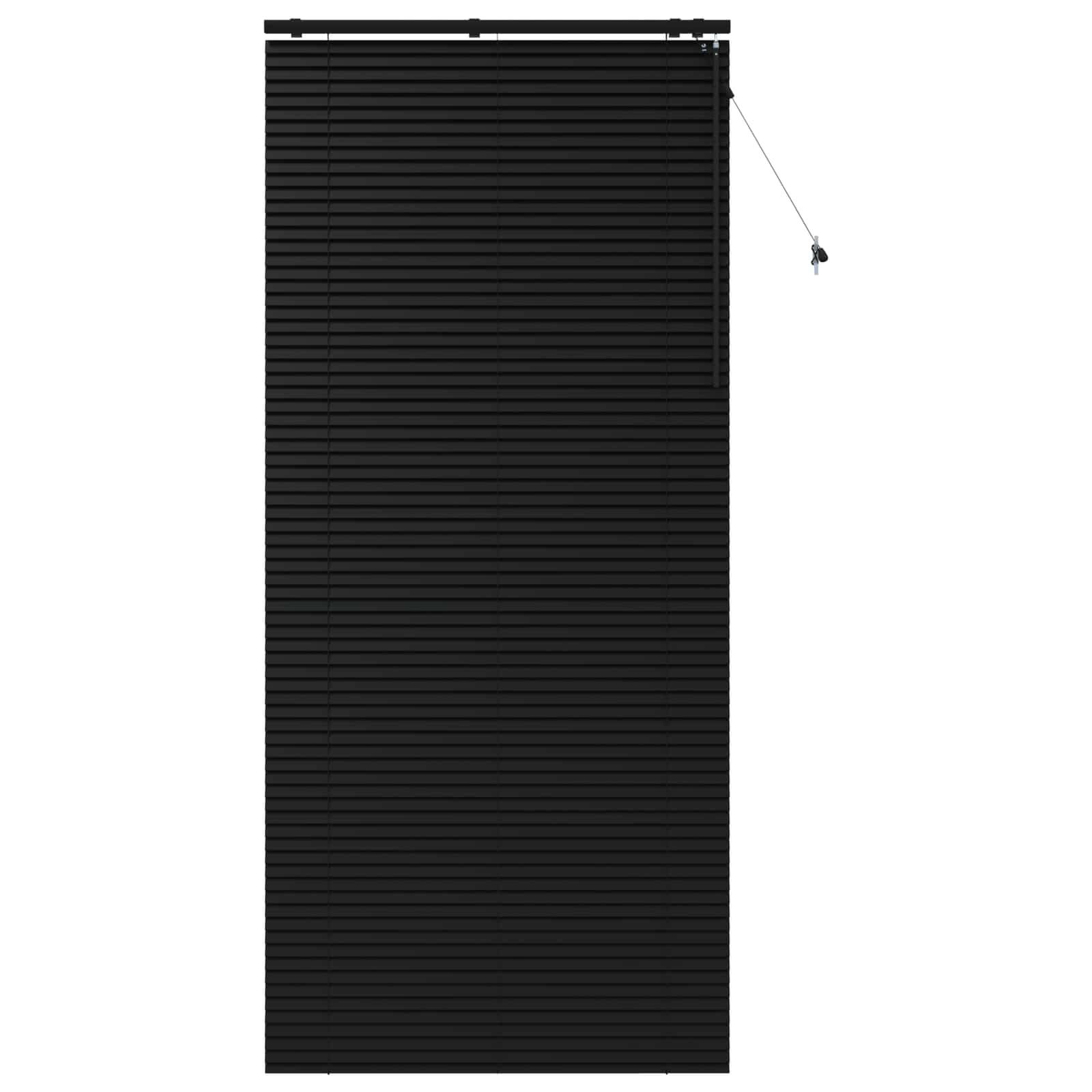 vidaXL Jalousie Schwarz 120 x 250 cm 35 mm Massives Paulownia-Holz