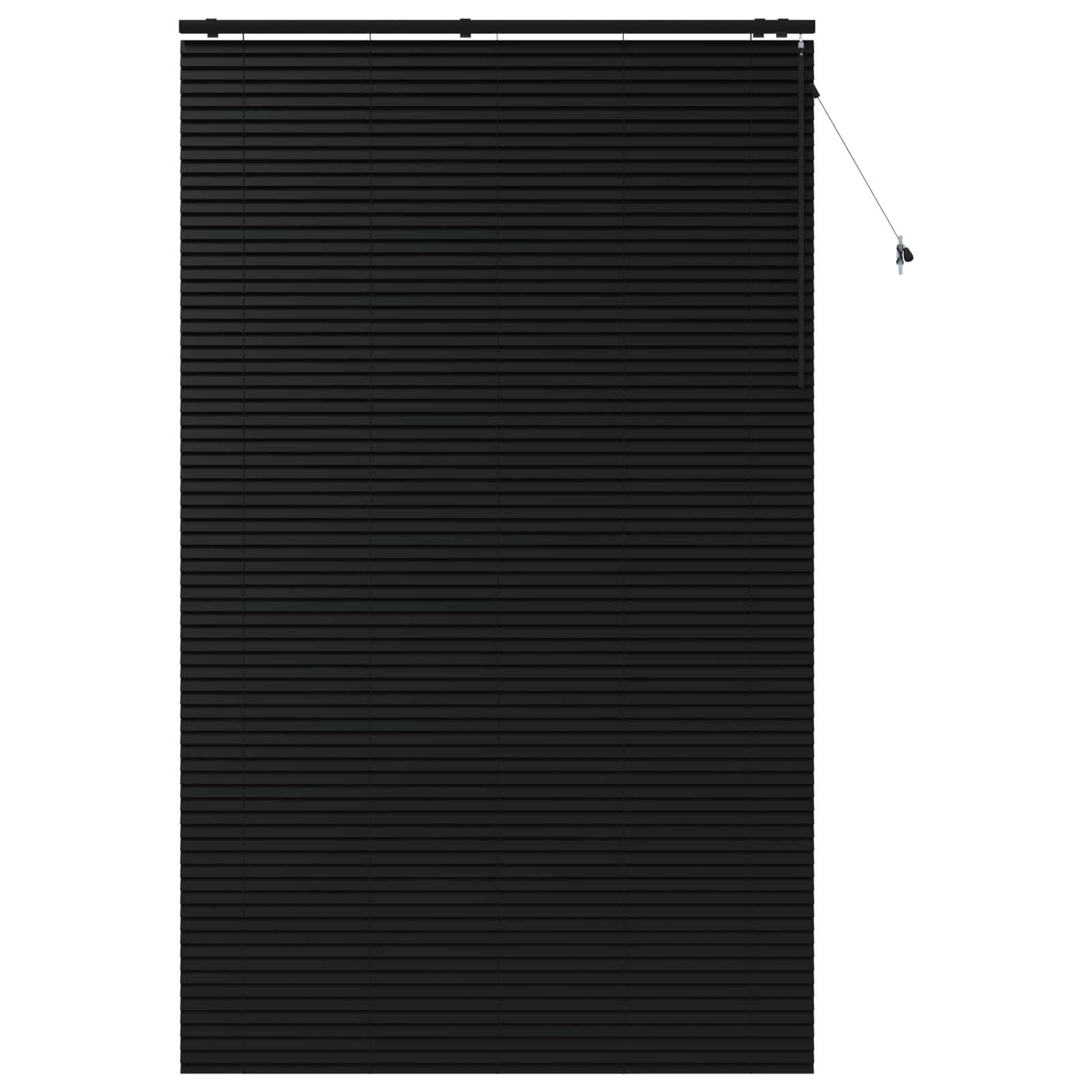vidaXL Jalousie Schwarz 155 x 250 cm 35 mm Massives Paulownia-Holz