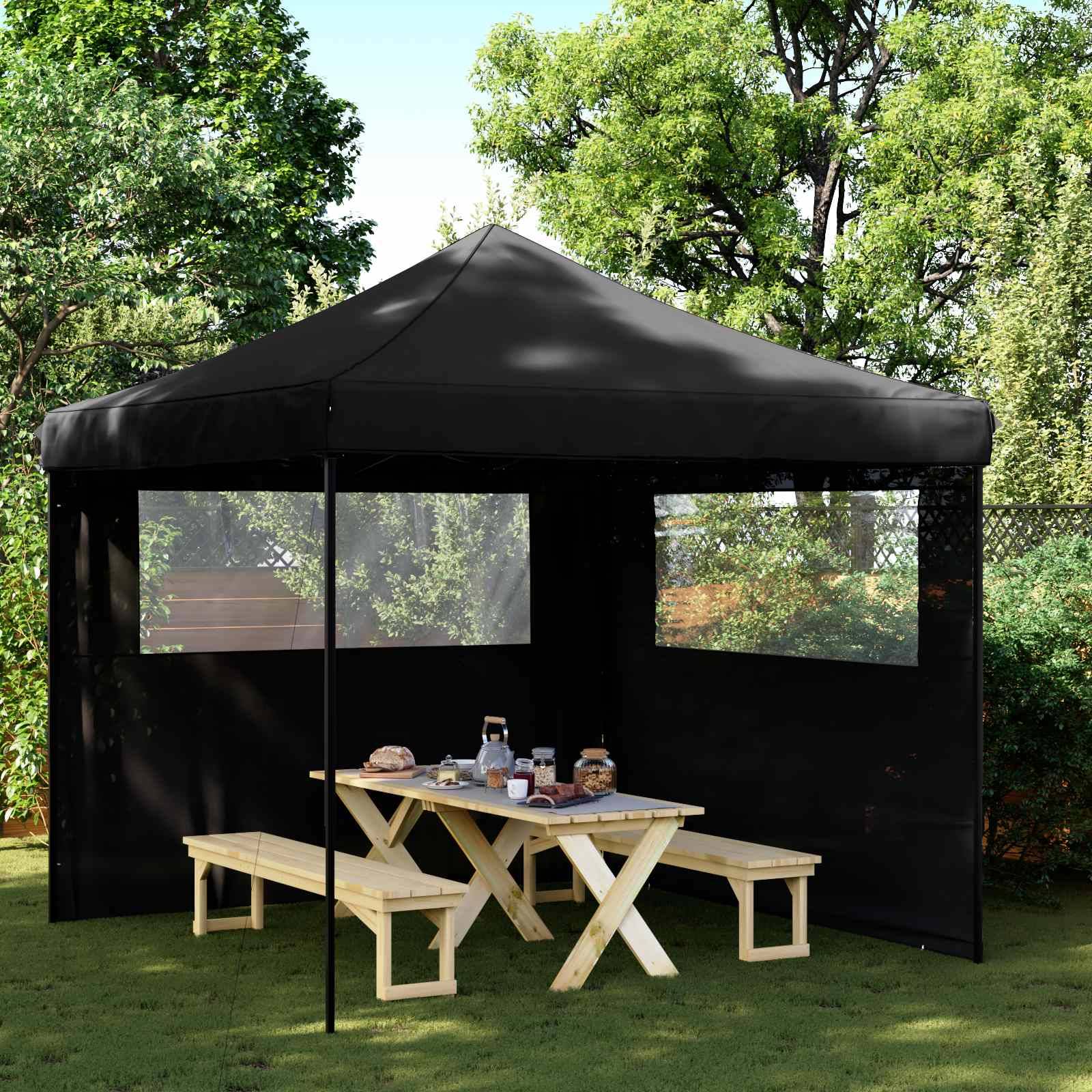 vidaXL Party-Zelt Schwarz 292 x 292 x 315 cm Oxford-Stoff