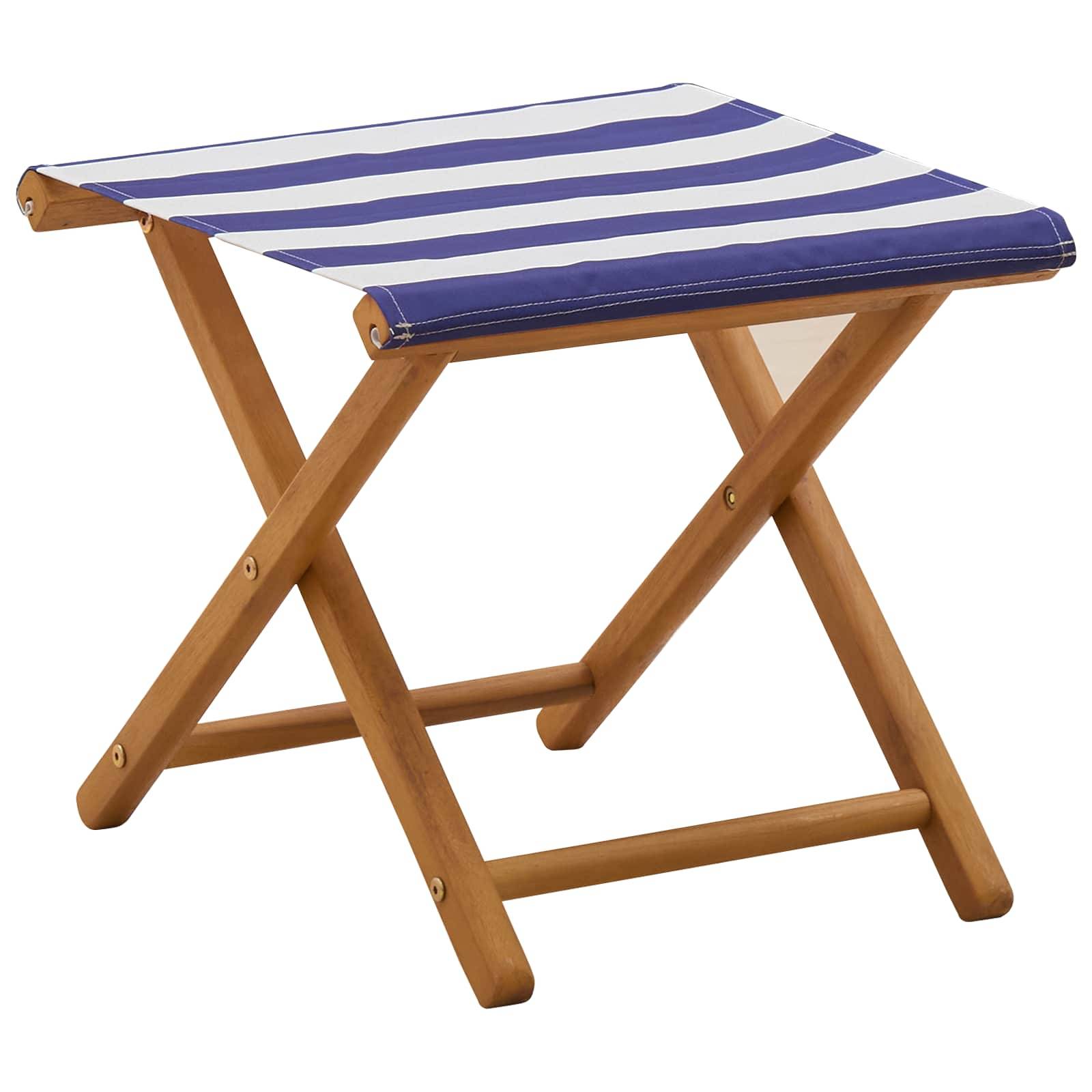 vidaXL Liegestuhl 2 pcs Massives Eukalyptus Holz Blau und Weiß