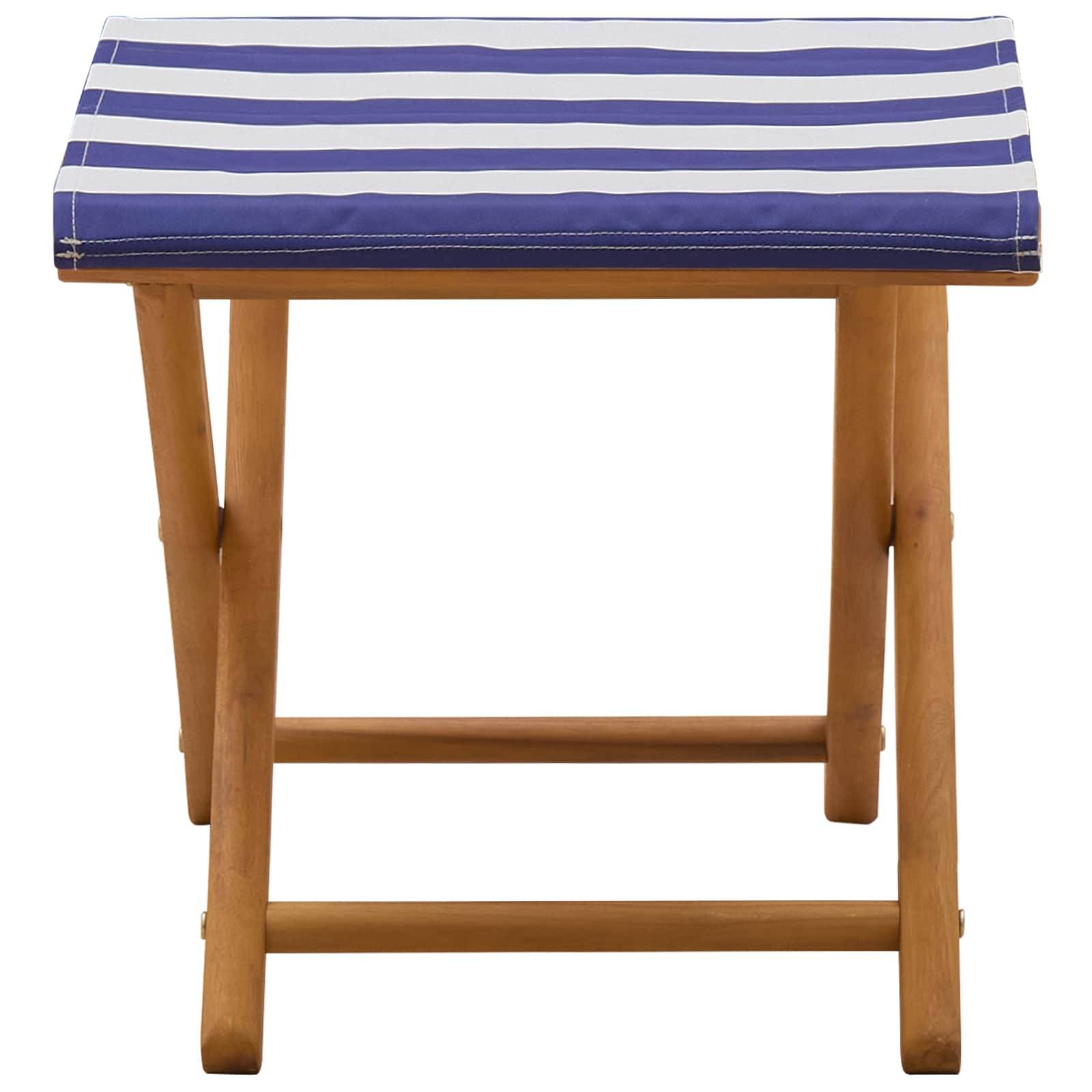 vidaXL Liegestuhl 2 pcs Massives Eukalyptus Holz Blau und Weiß