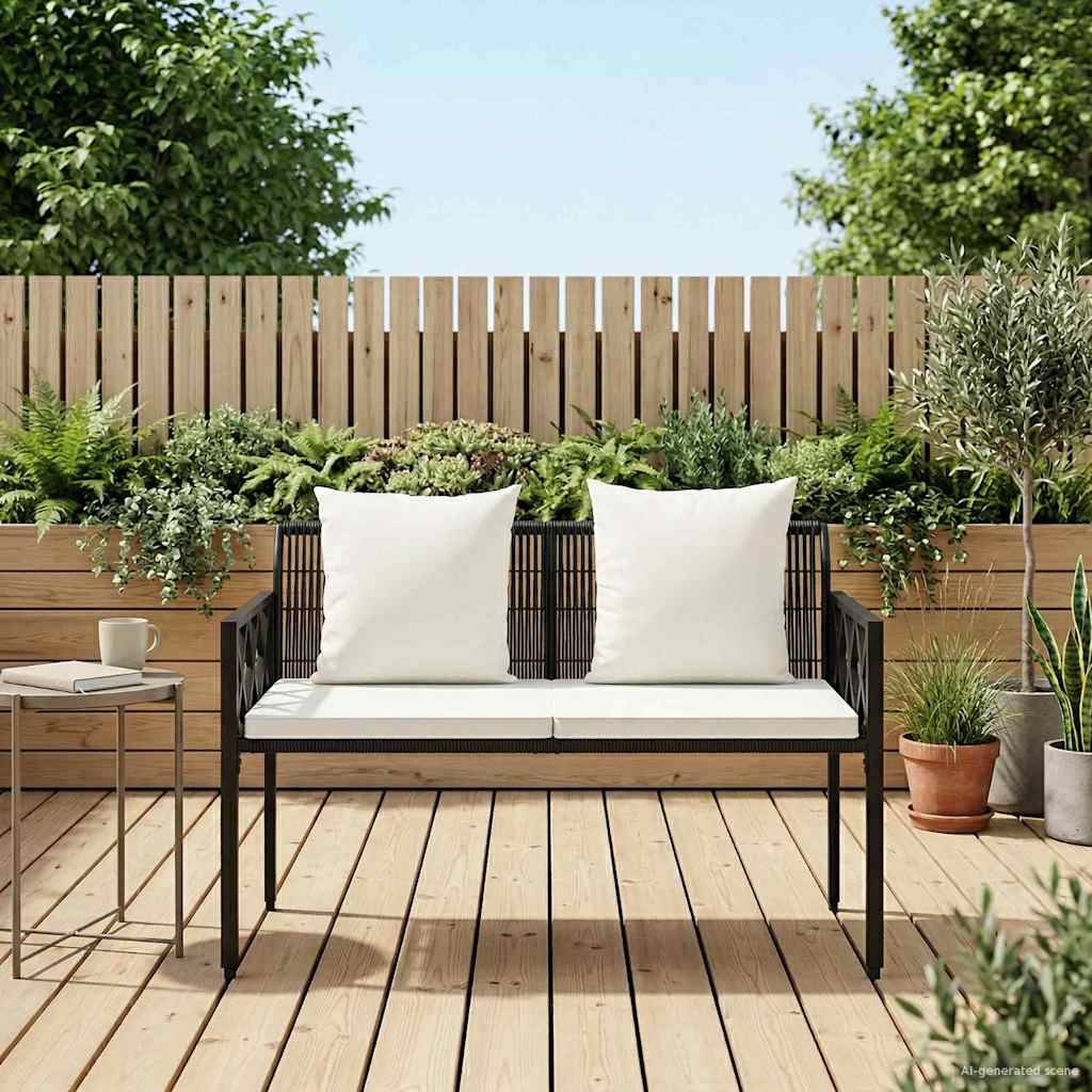 vidaXL Bänke für Outdoor 2 -Seater 116 x 56 x 75 cm Poly-Rattan